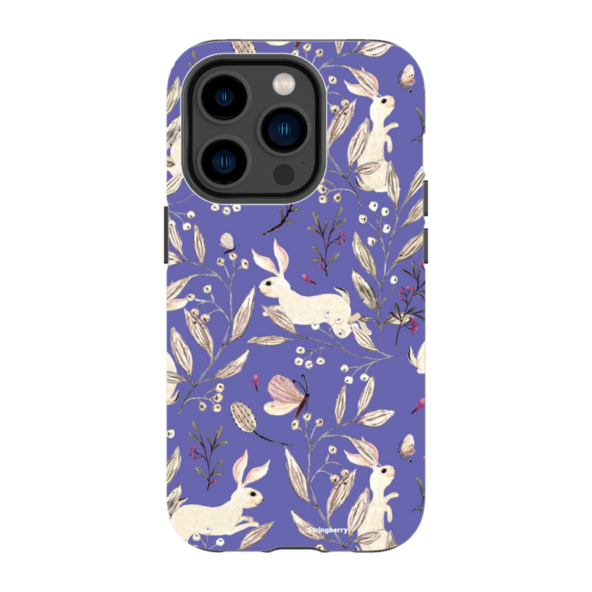 iPhone Tough Case - Bunnies Periwinkle By Katherine Quinn