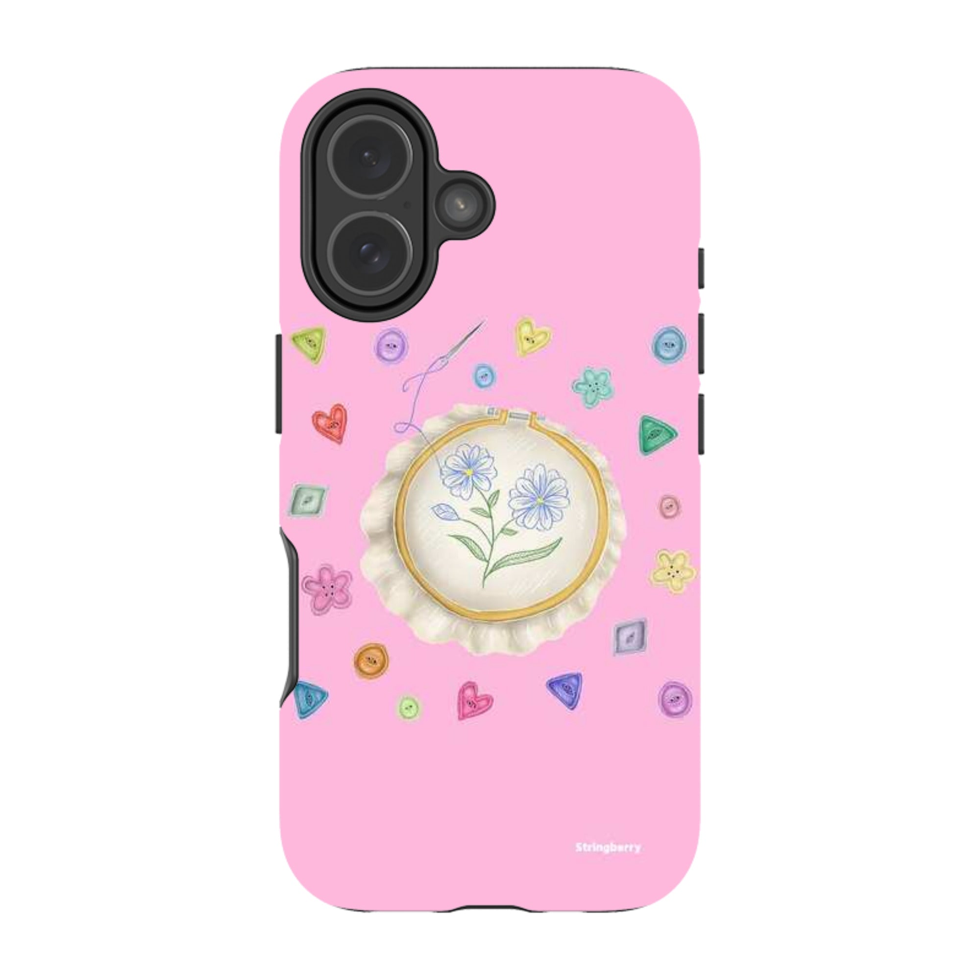 iPhone Tough Case - Flower Buttons Needlework By Catherine Rowe