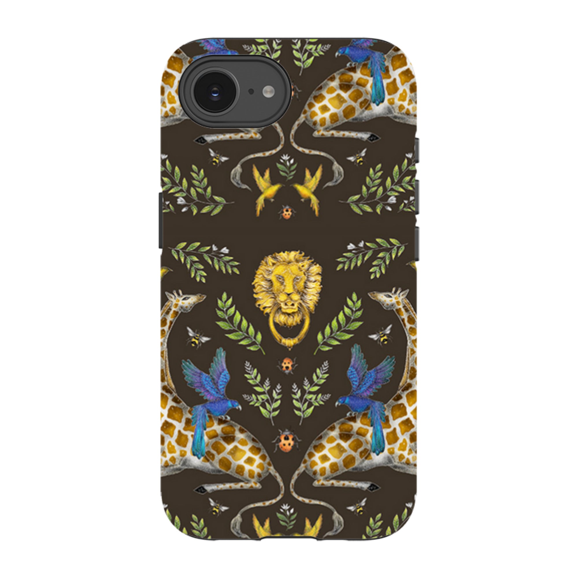 iPhone Tough Case - Giraffes Birds and Lion By Catherine Rowe
