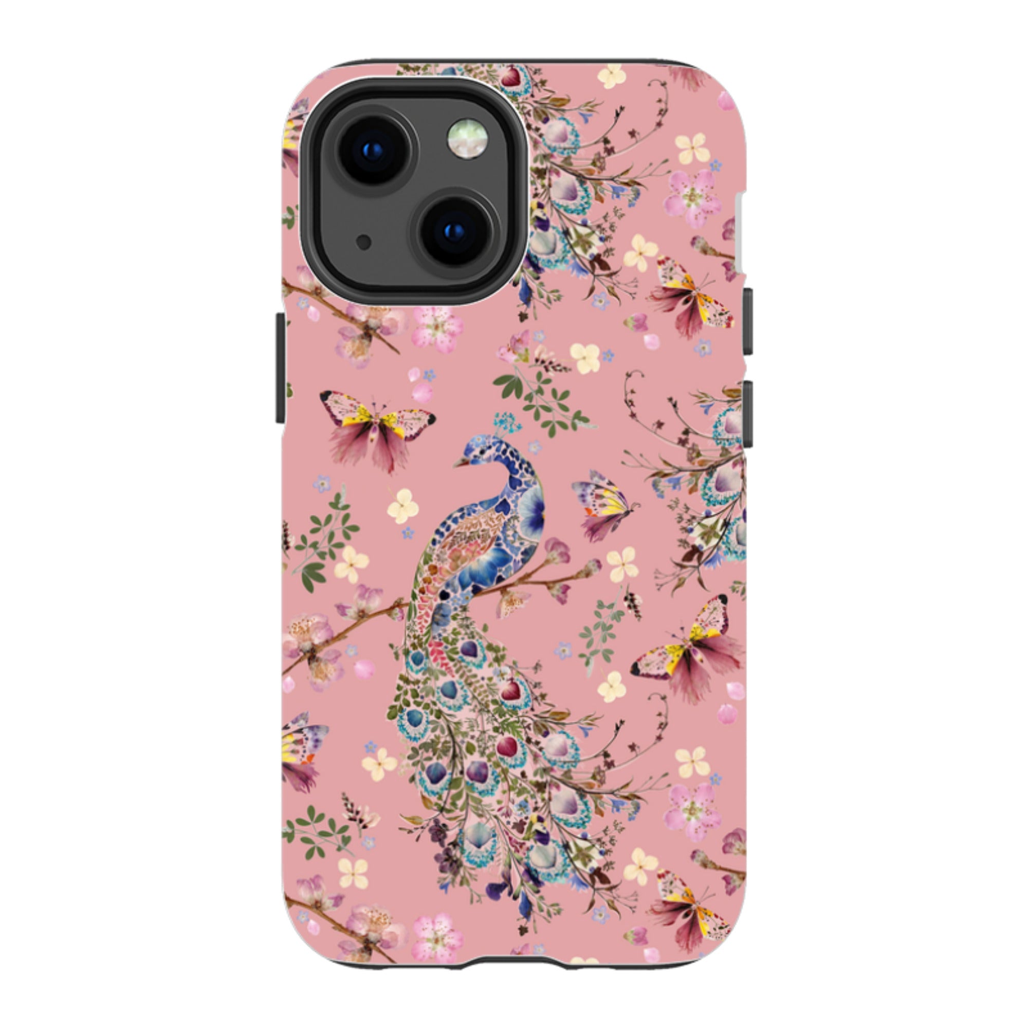 iPhone Tough Case - Peacock and Cherry Blossoms Lupine By Helen Ahpornsiri