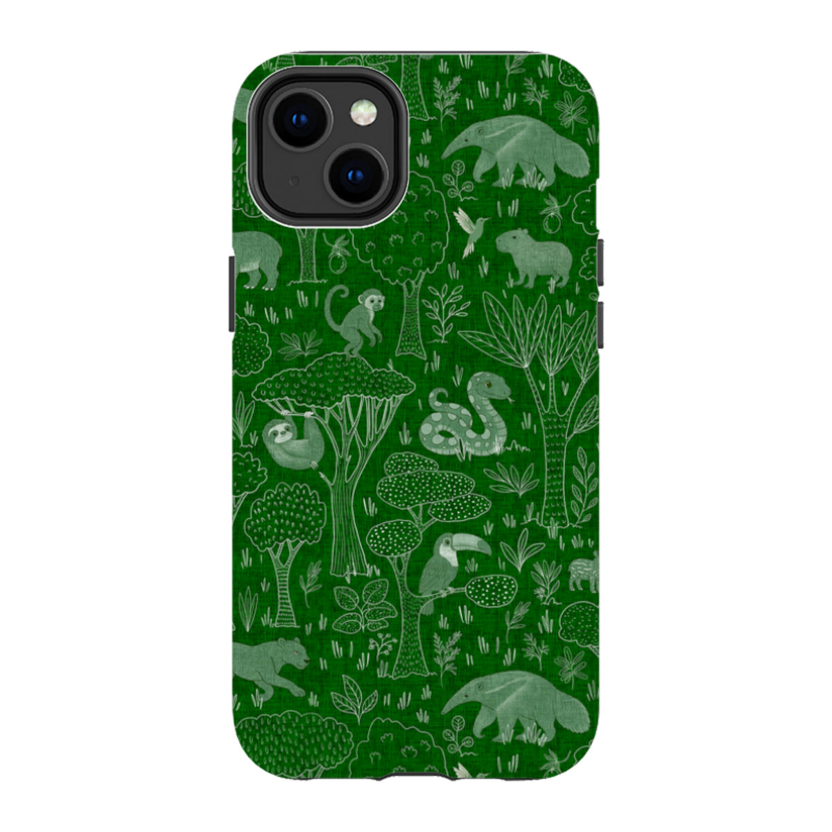 iPhone Tough Case - Tropical Jungle Animals green By Katherine Quinn