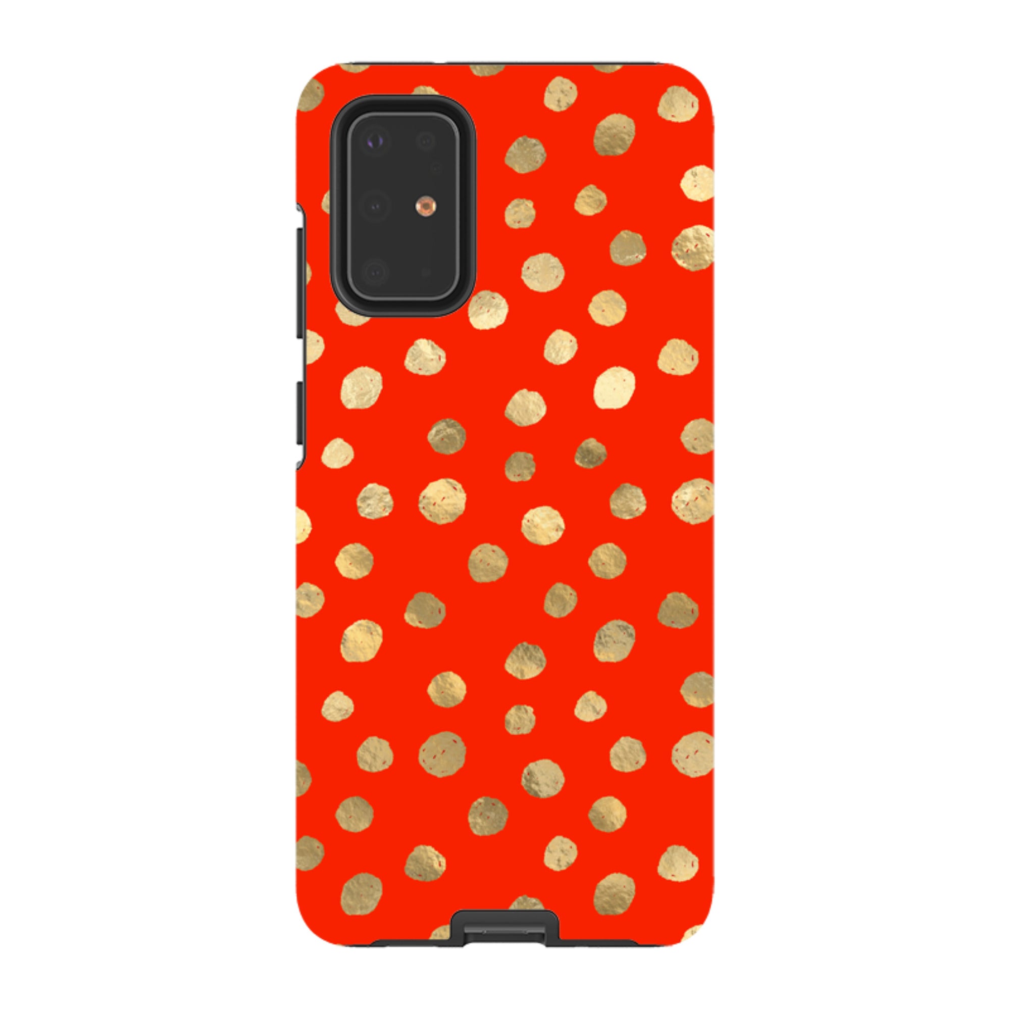 Samsung Tough Case - Red and Golden Dots