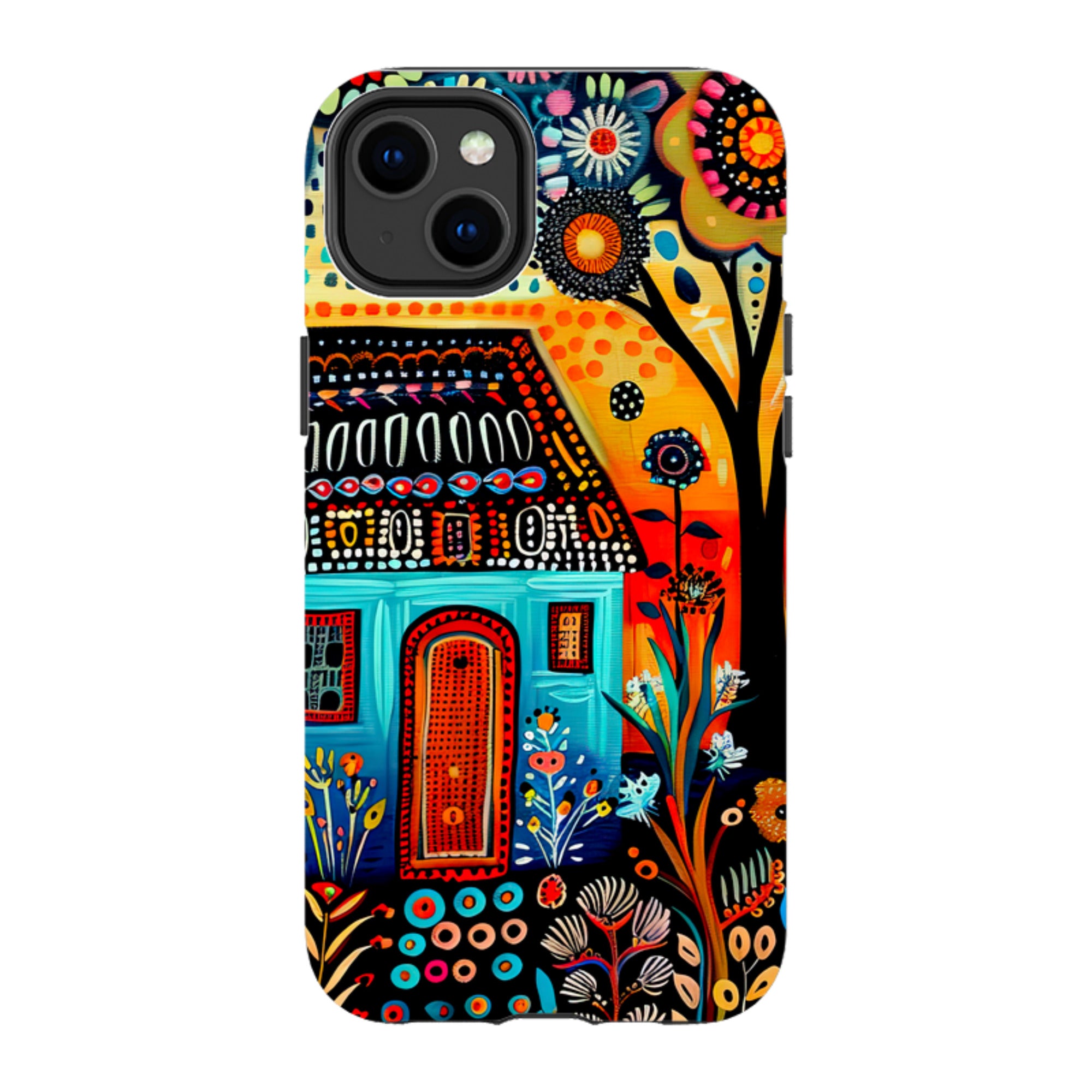 iPhone MagSafe Tough Case - Folk Art House VI