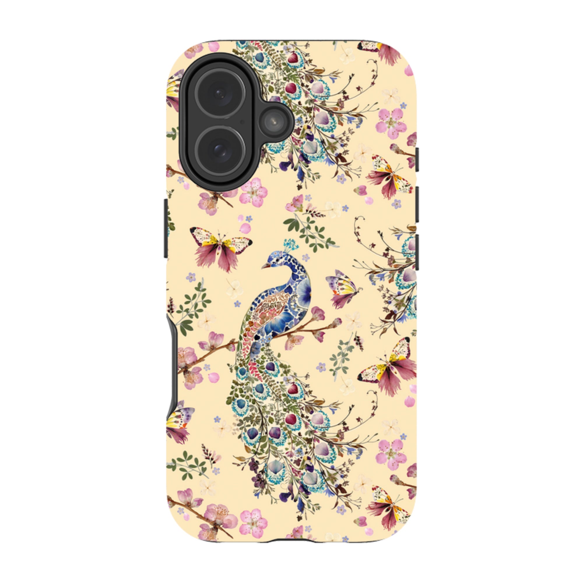 iPhone Tough Case - Peacock and Cherry Blossoms Lilly By Helen Ahpornsiri