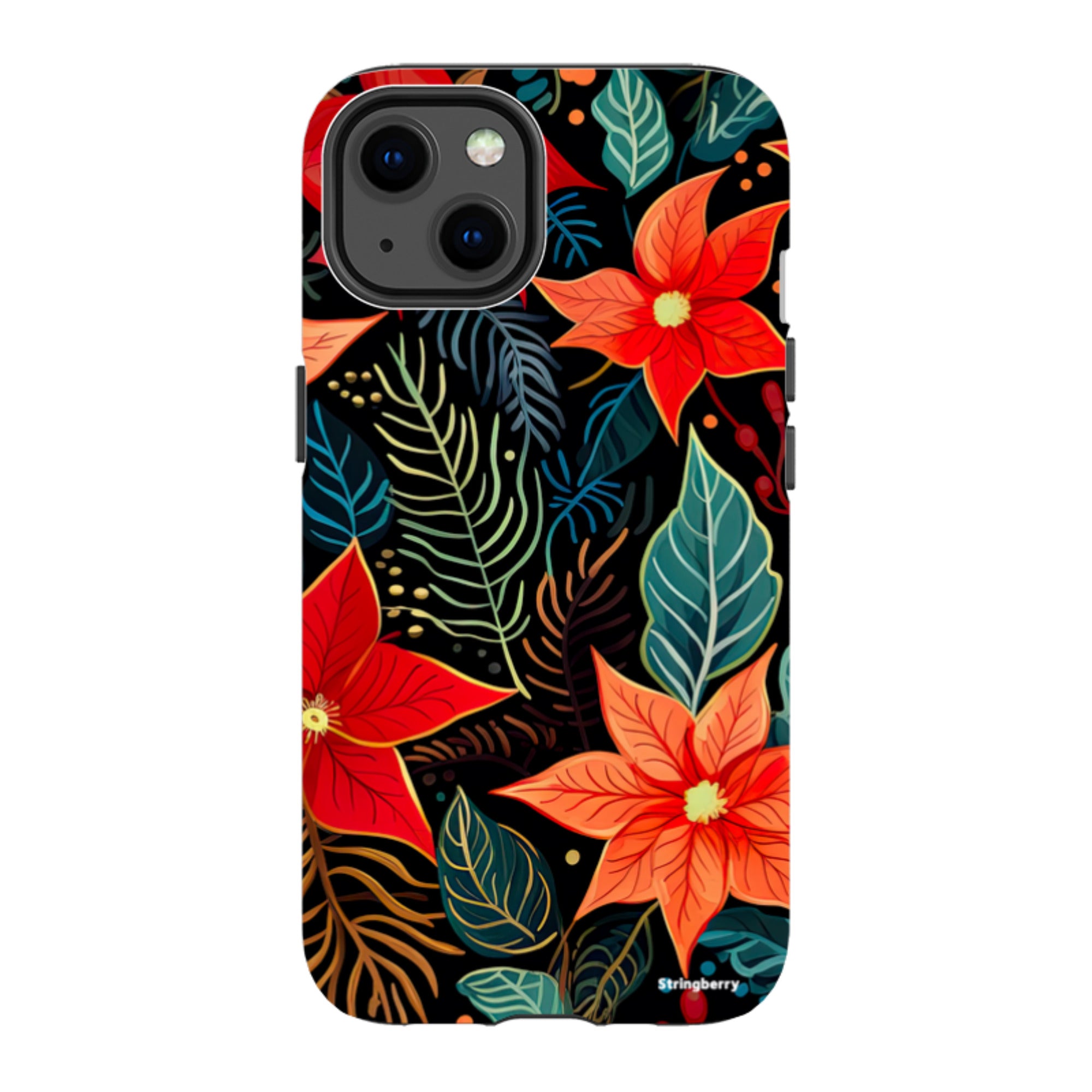 iPhone Tough Case - Red Winter Floral