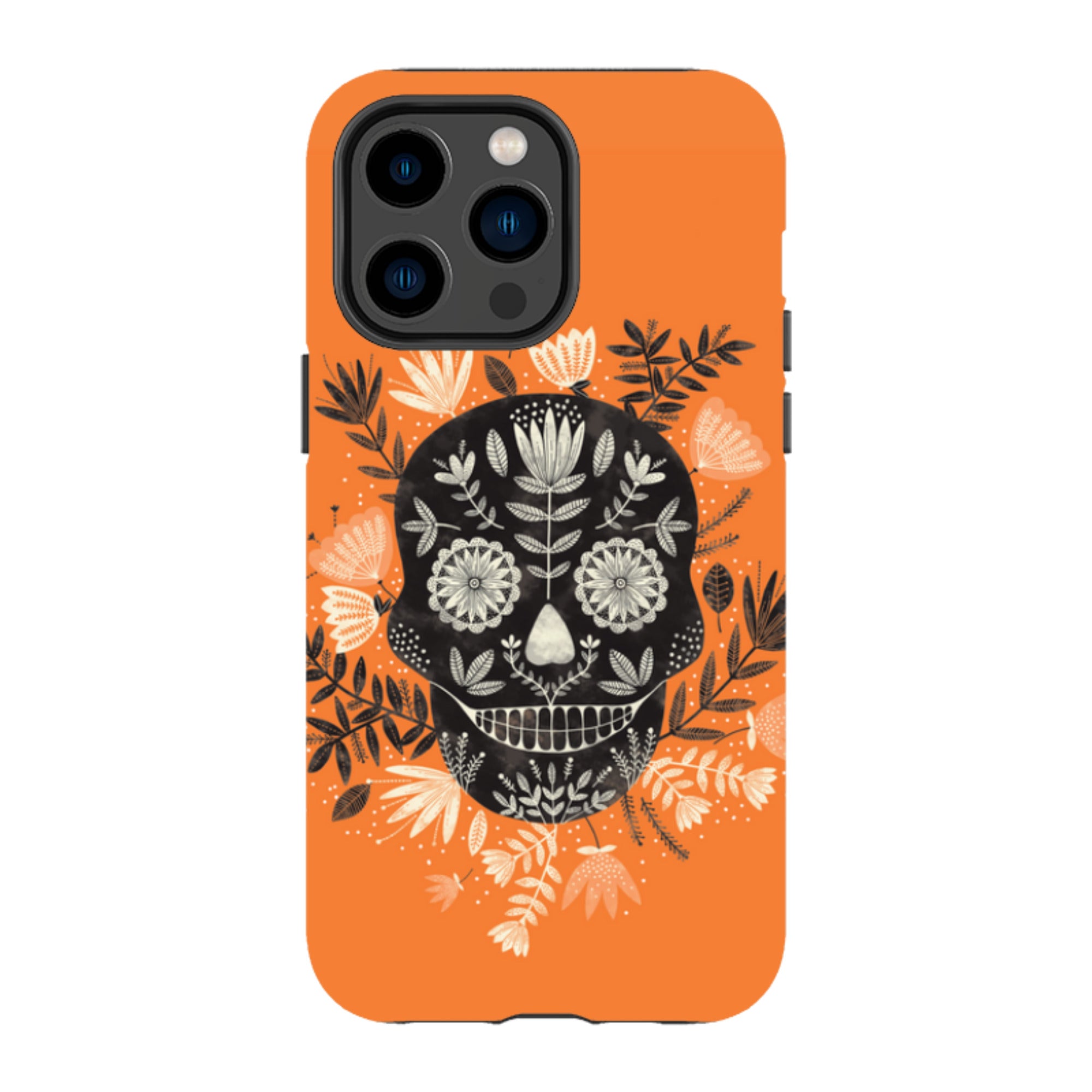 iPhone MagSafe Tough Case -  Sugar Skull Orange By Jade Mosinski