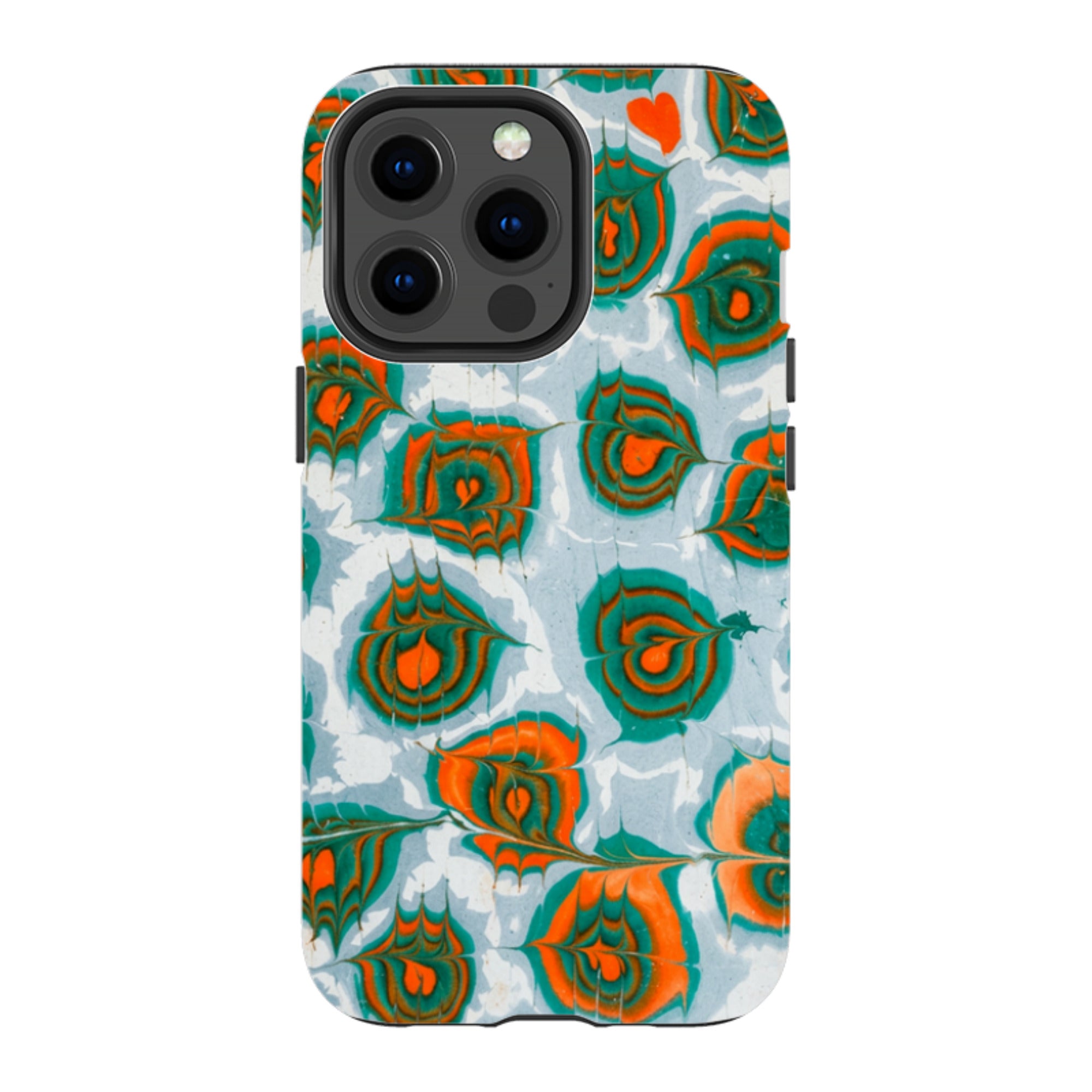iPhone Tough Case - Teal & Orange Marble
