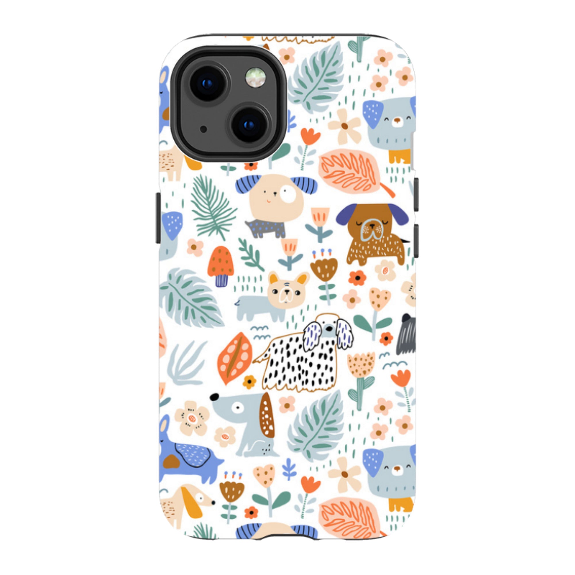 iPhone Tough Case - Dog Floral Pattern