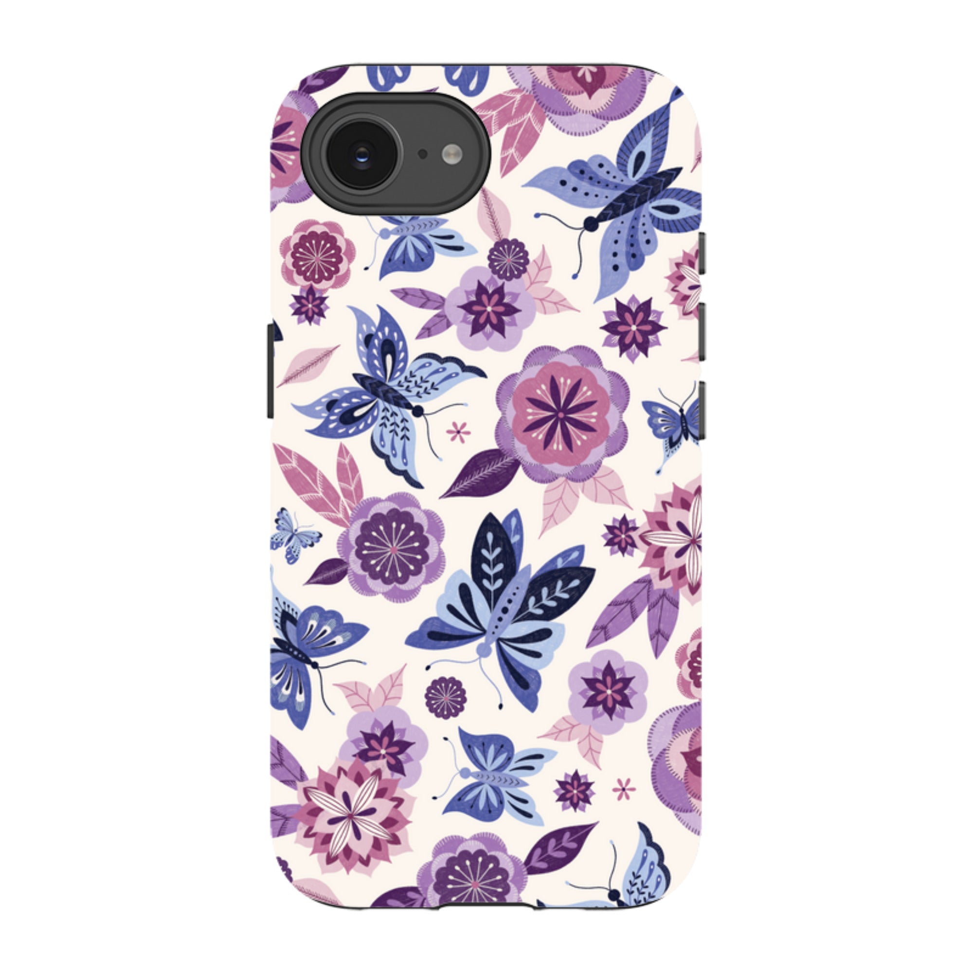 iPhone Tough Case - Butterfly Blooms Ivory By Jenny Zemanek
