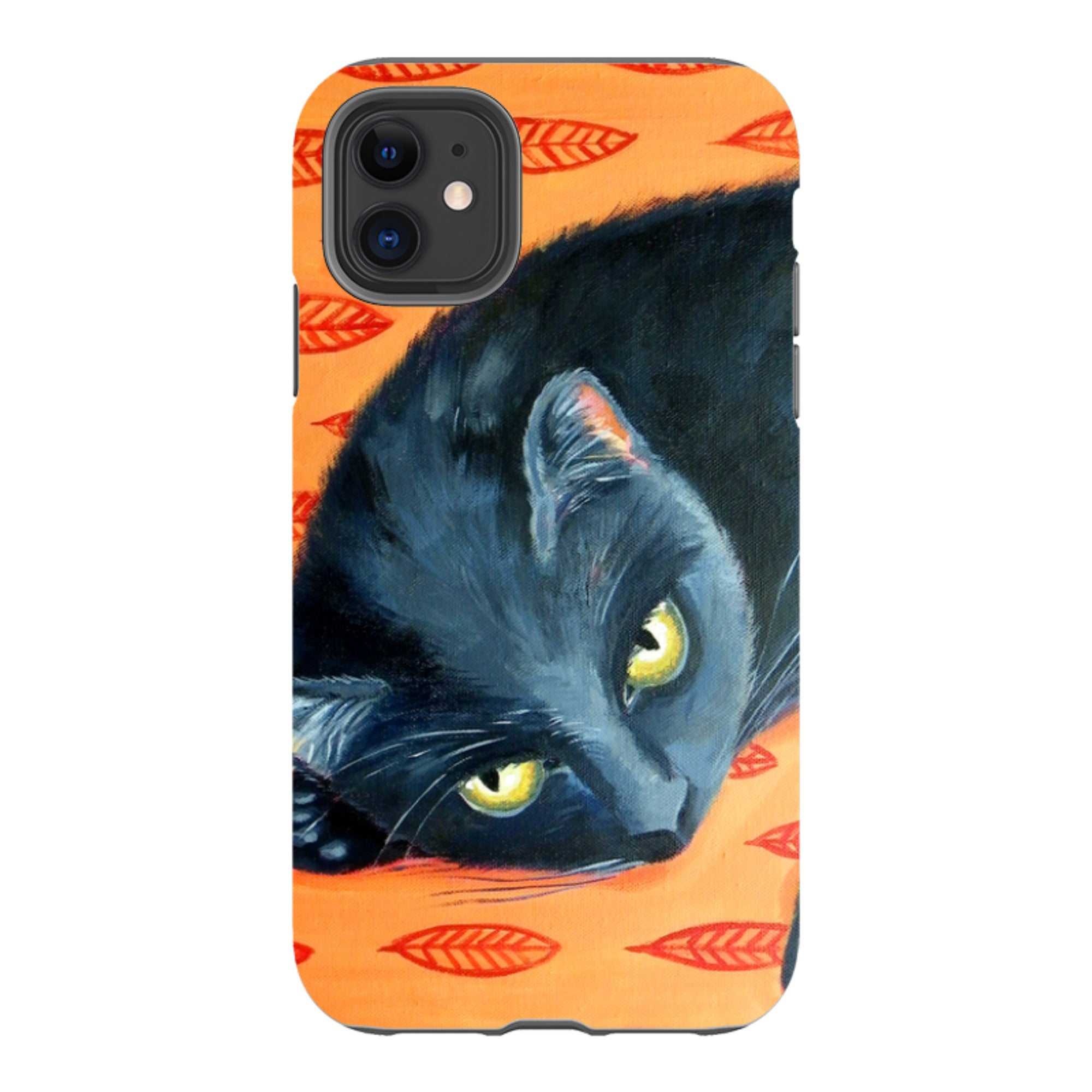 iPhone Tough Case - Black Cat By Mary Stubberfield
