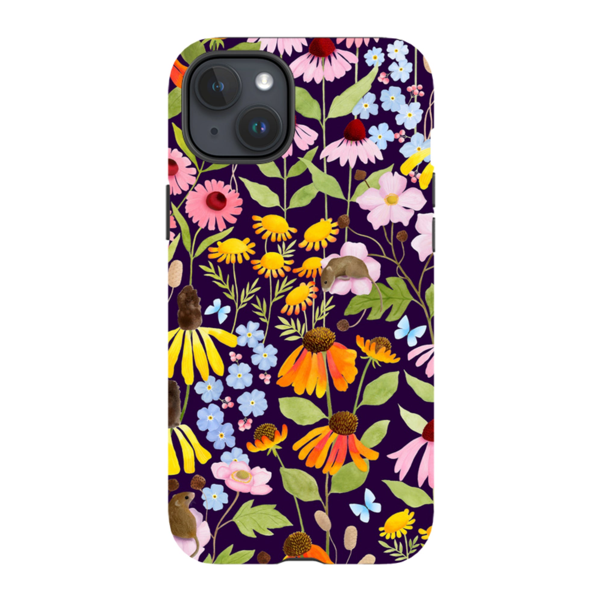 iPhone Tough Case - Mice And Wildflowers By Bex Parkin