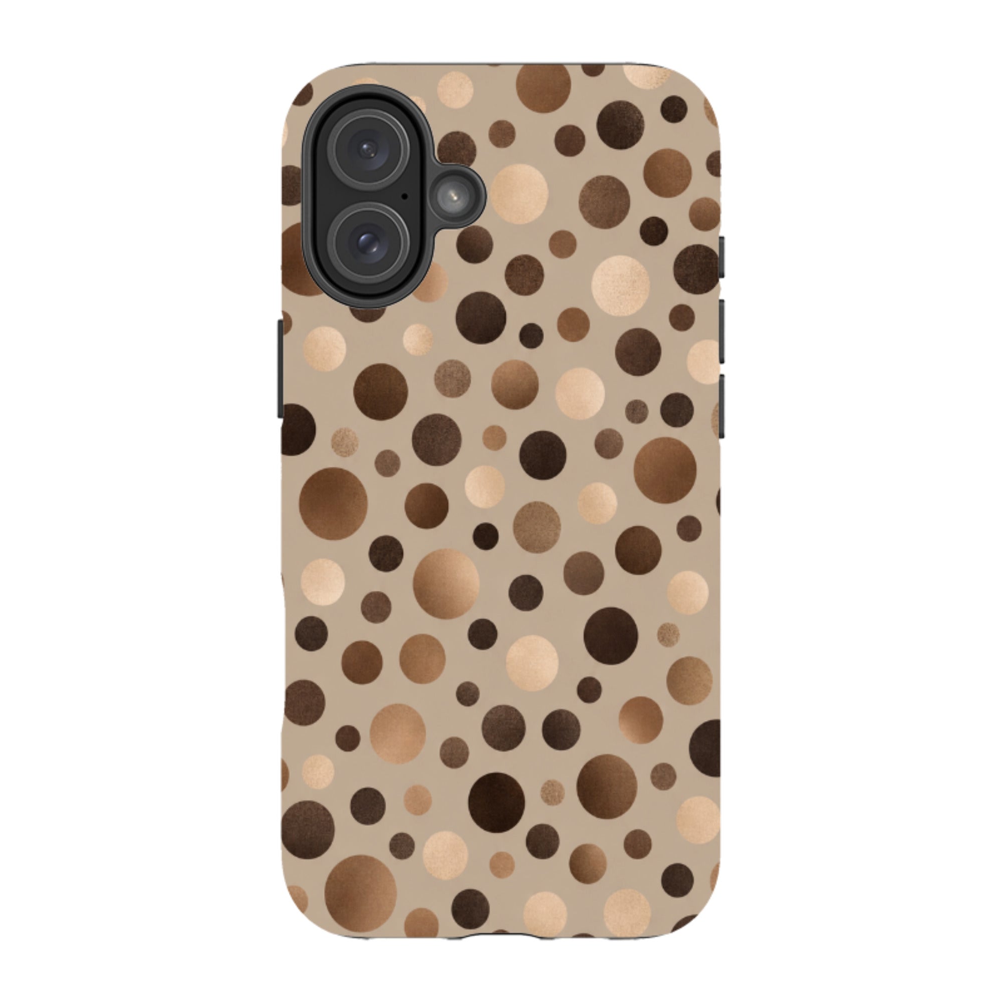 iPhone Tough Case - Rose Gold Polka Dot