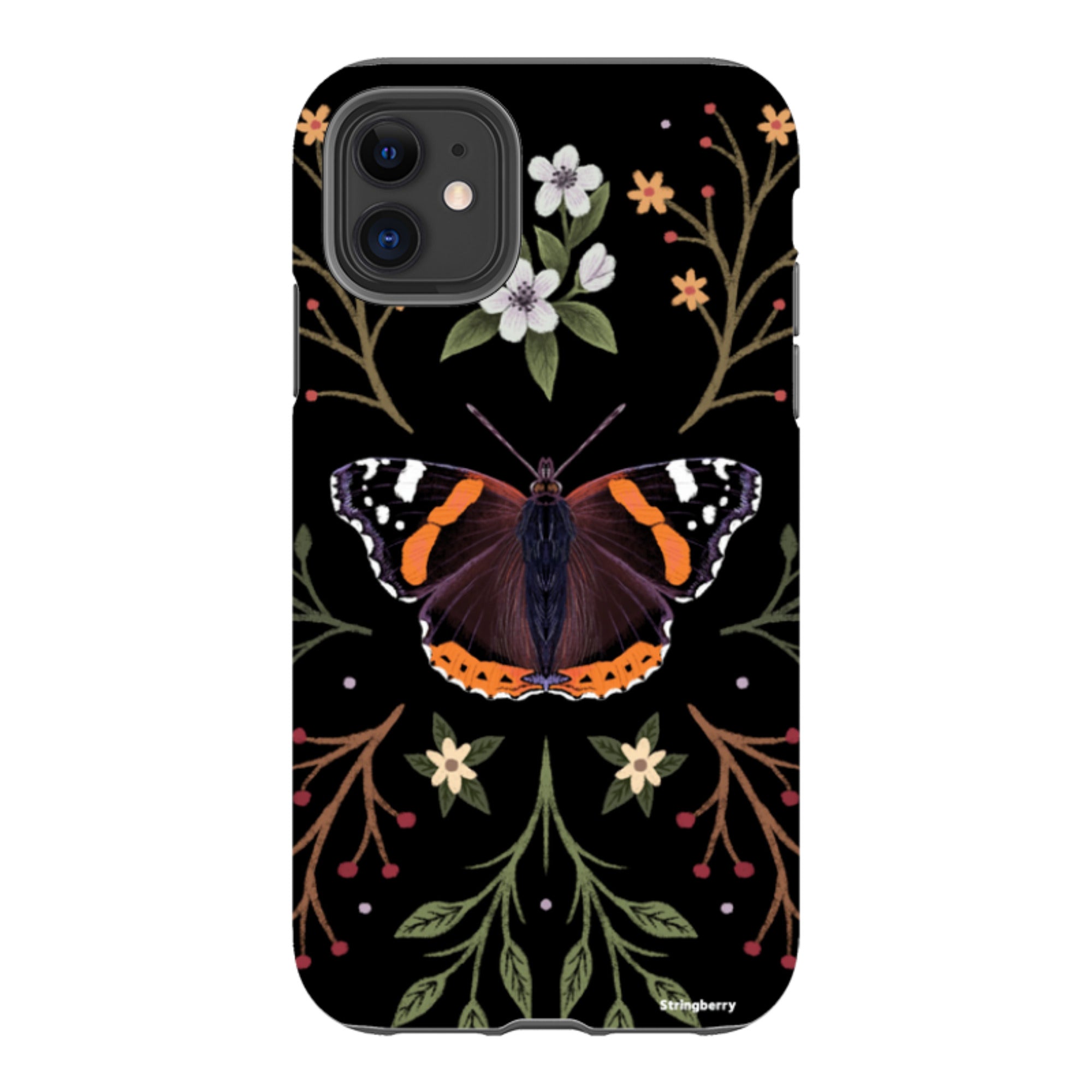 iPhone Tough Case - Red Admiral Butterfly By Anna Stead