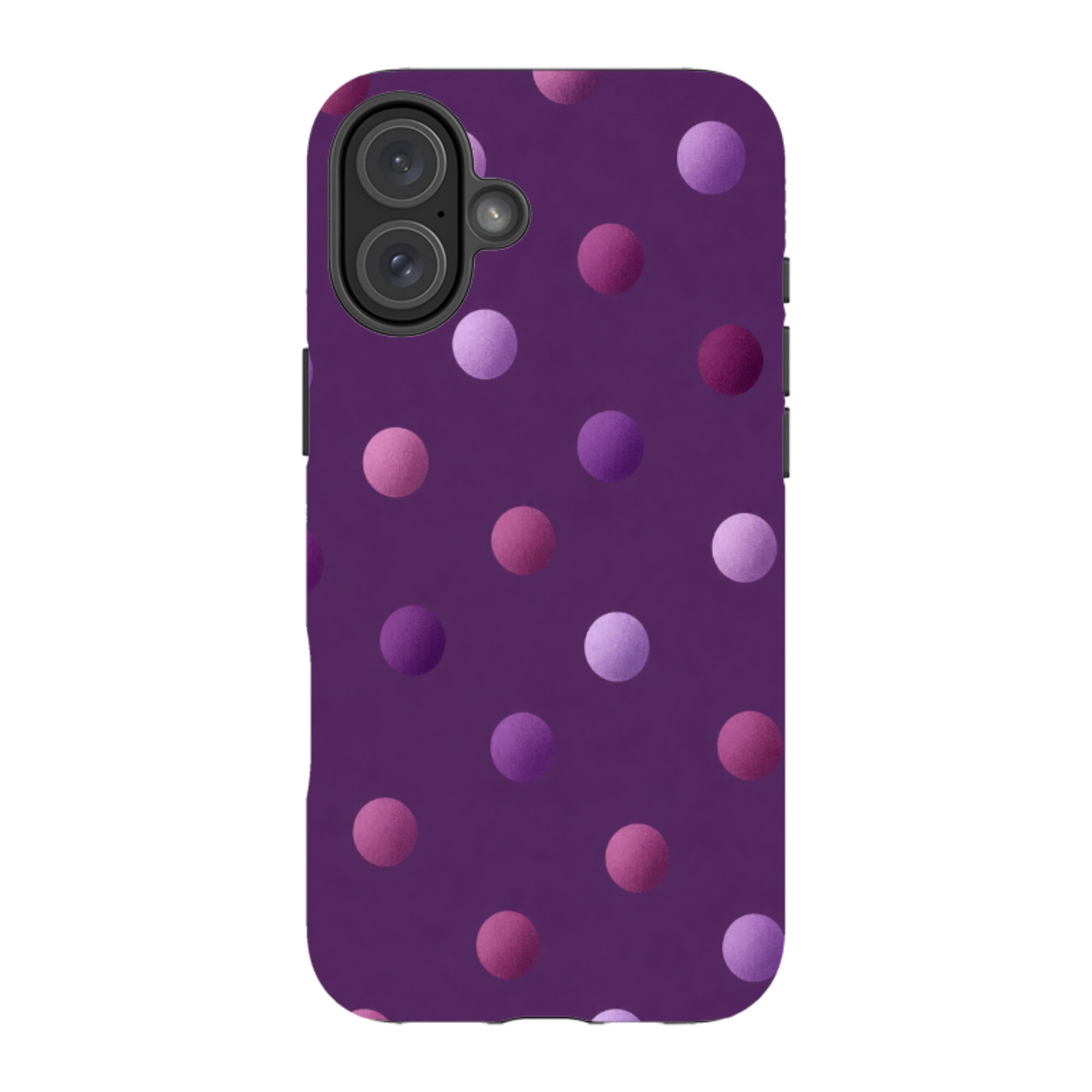iPhone Tough Case - Purple Polka Dot