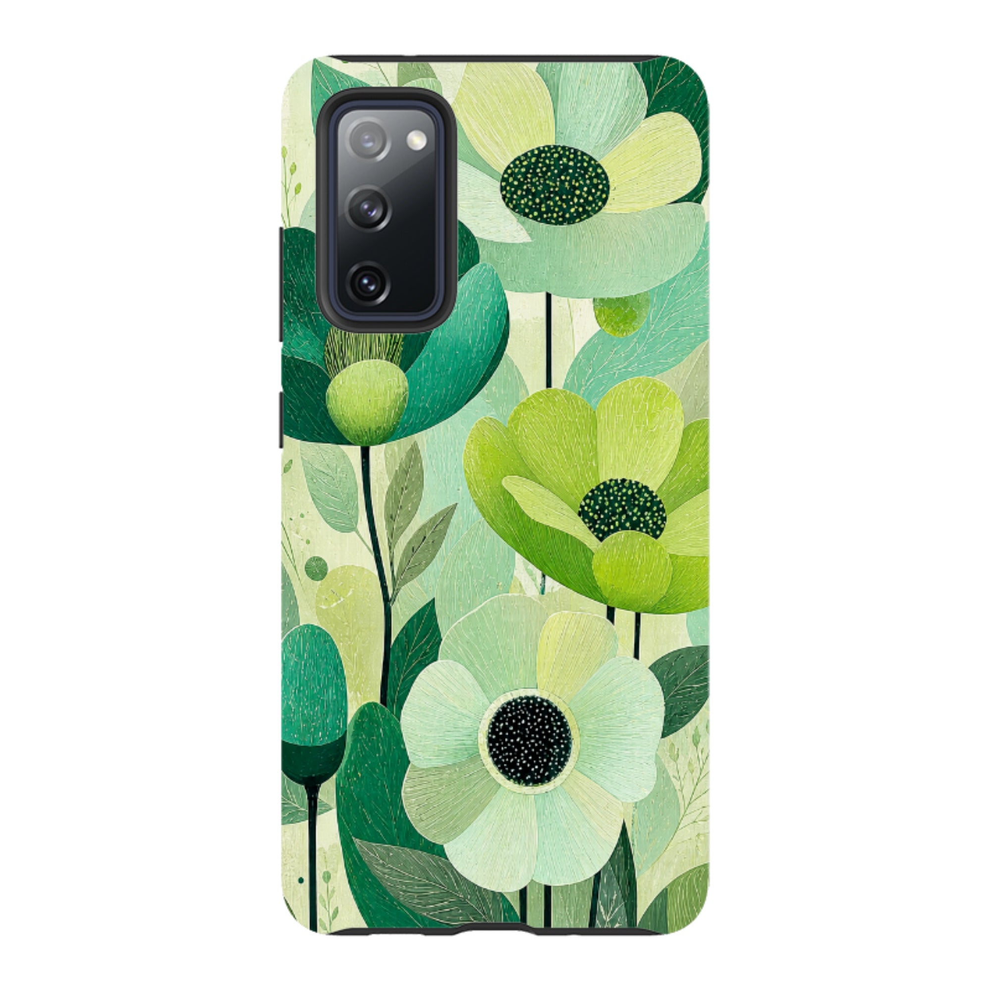 Samsung Tough Case - Mint Woodgrain Floral