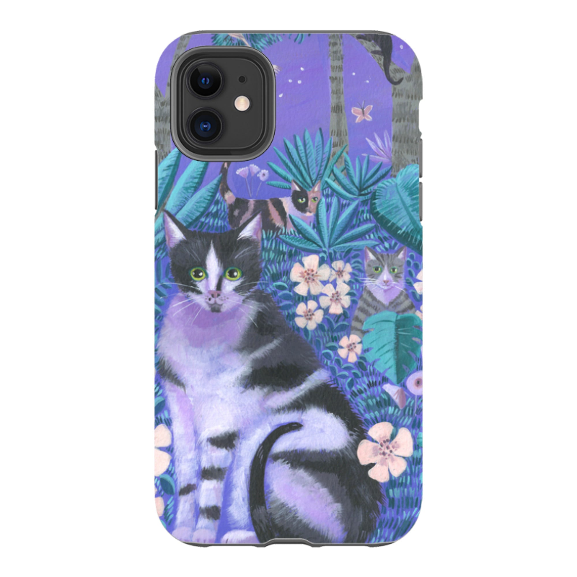 iPhone Tough Case - Night Cats 2 By Mary Stubberfield