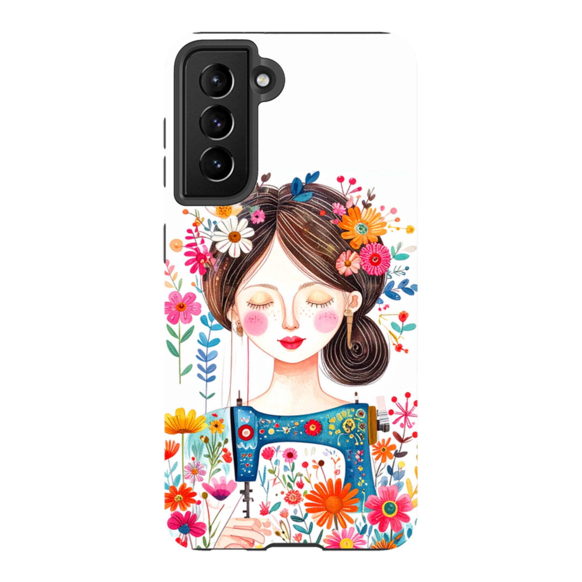 Samsung Tough  Case - Floral Sewing Lady