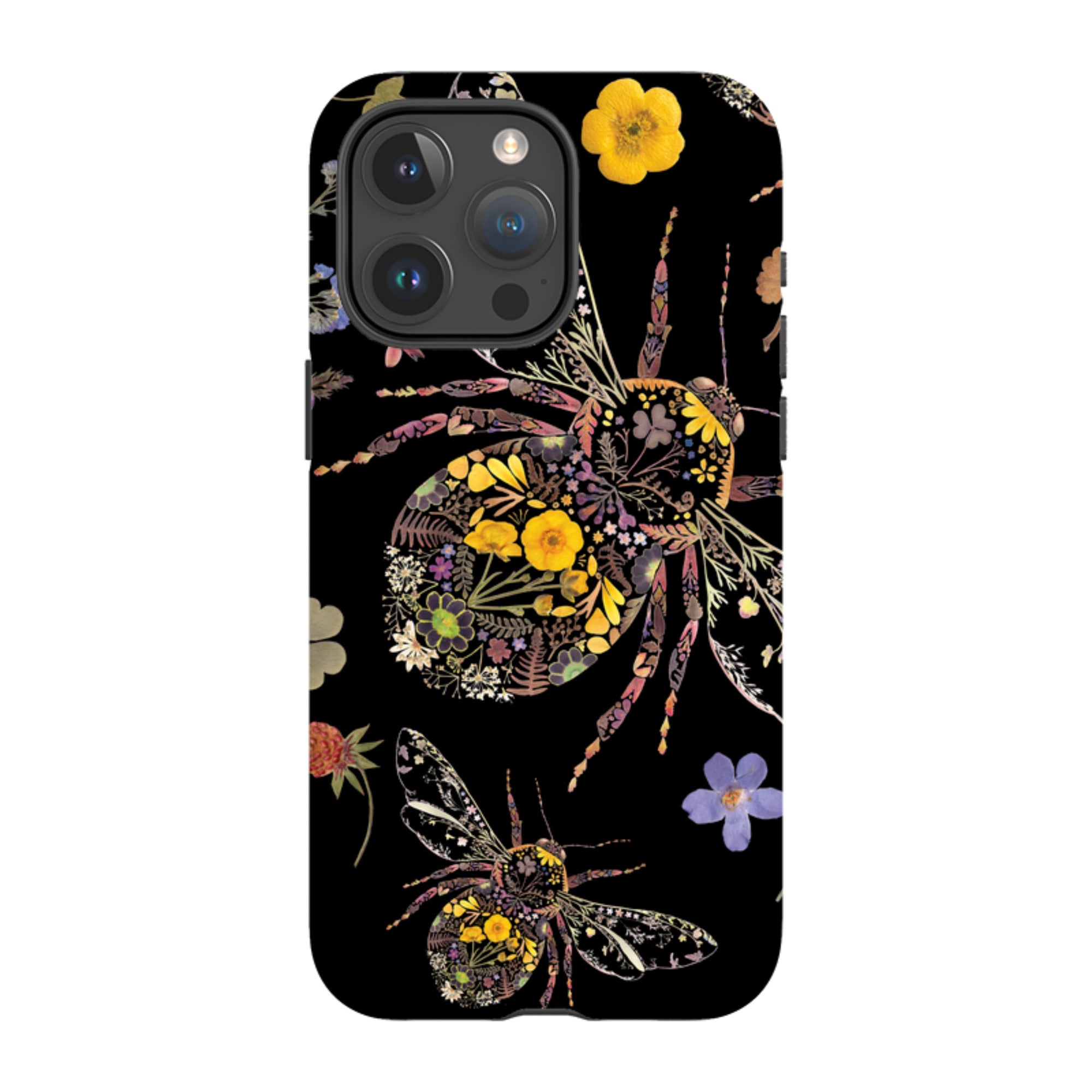 iPhone Tough Case - Floral Bumble Bees By Helen Ahpornsiri
