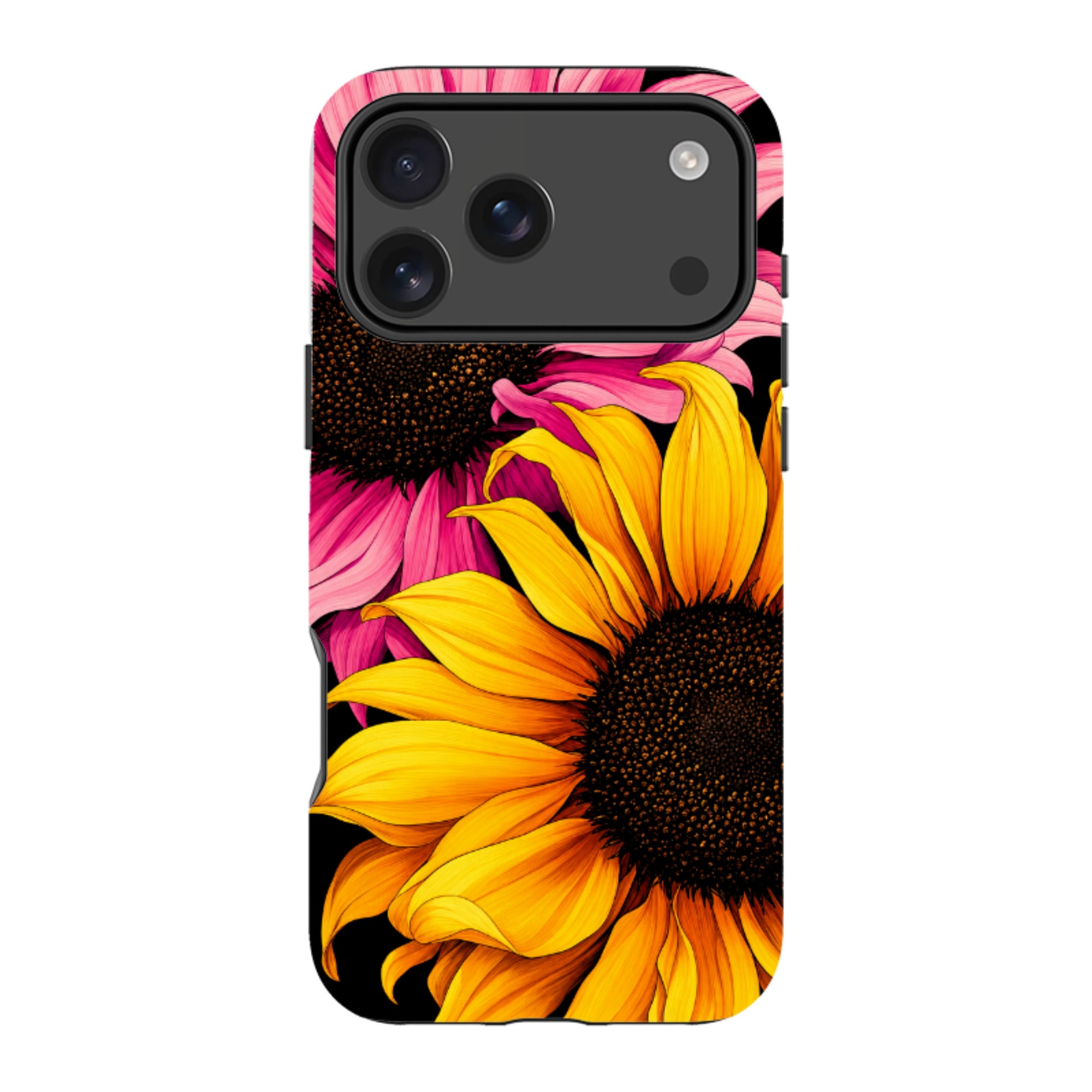 iPhone MagSafe Tough Case - Yellow & Pink Sunflower