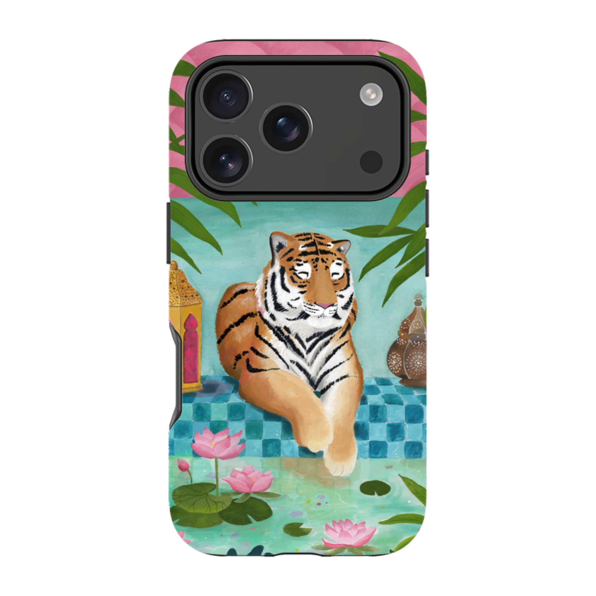 iPhone Tough Case - Lotus Tiger By Bex Parkin