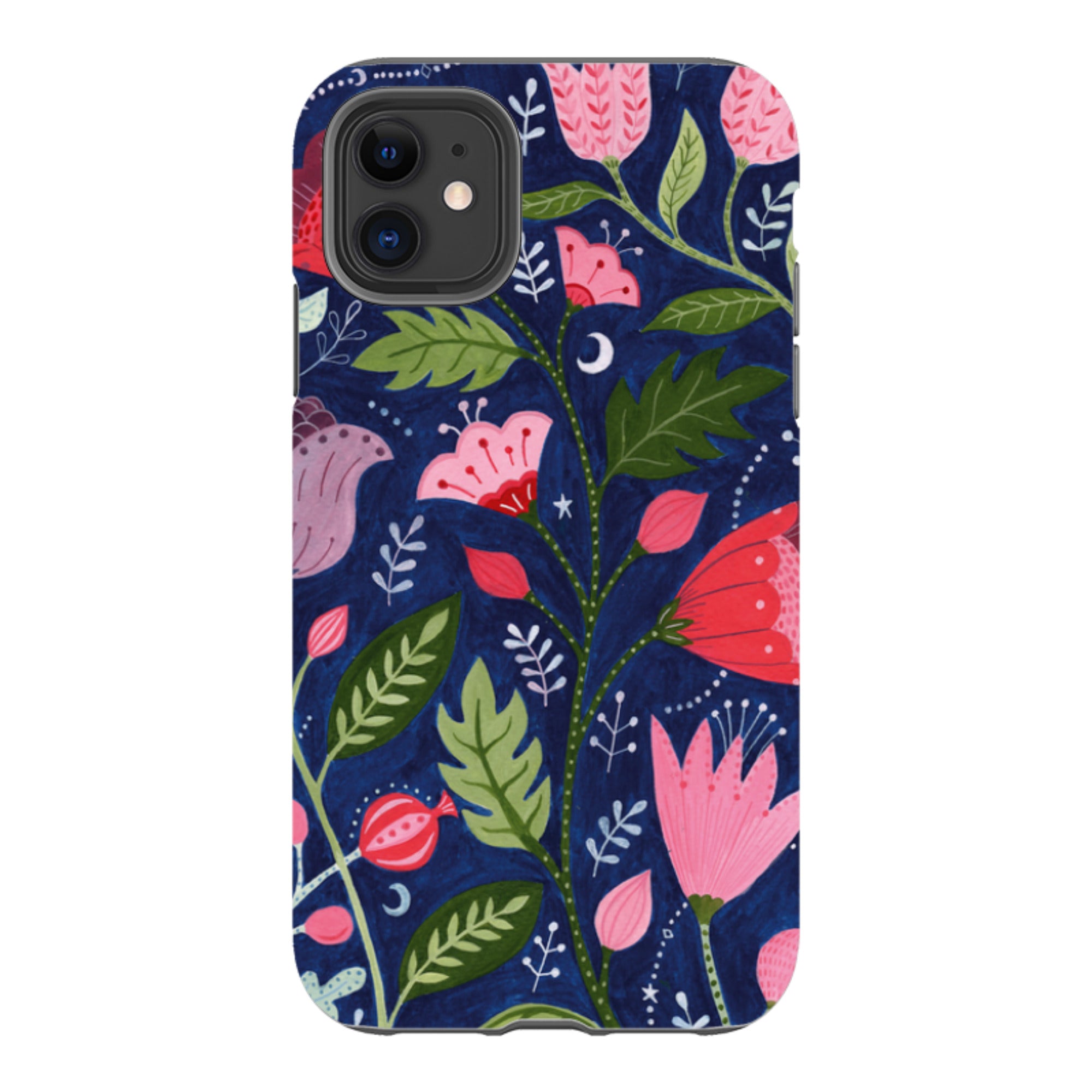 iPhone Tough Case - Flowers On Blue By Bex Parkin