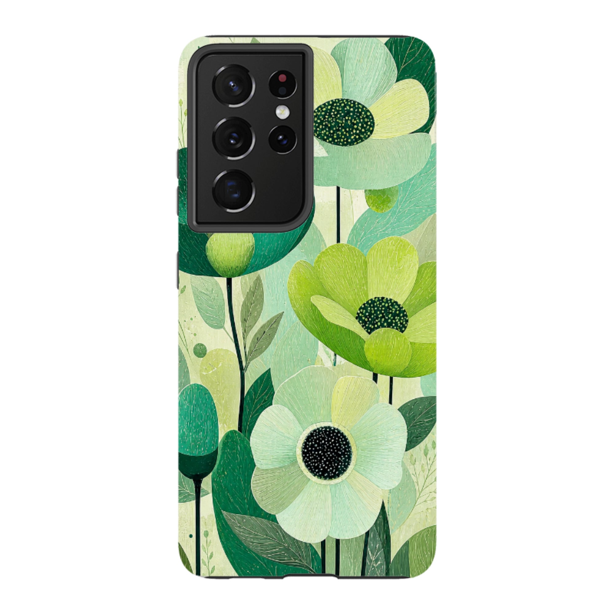 Samsung Tough Case - Mint Woodgrain Floral