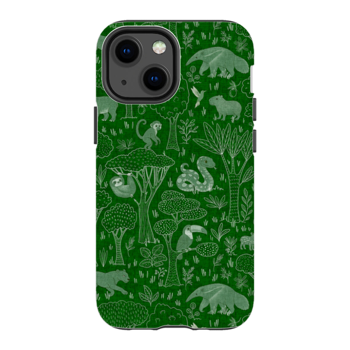iPhone Tough Case - Tropical Jungle Animals green By Katherine Quinn