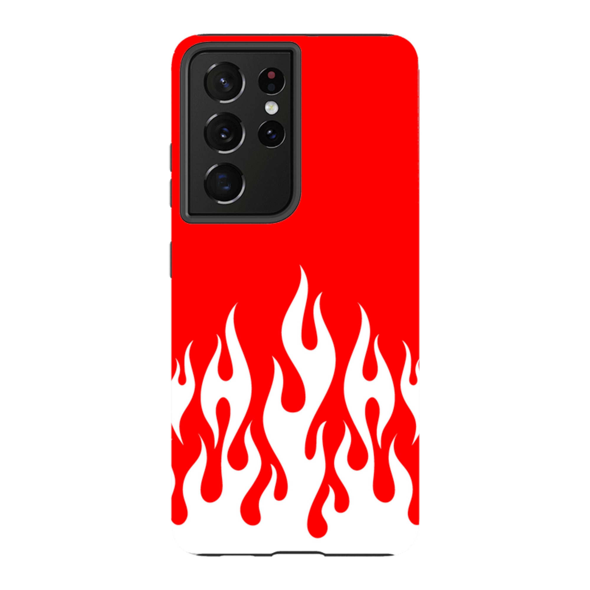 Samsung Tough Case - White Flames Red