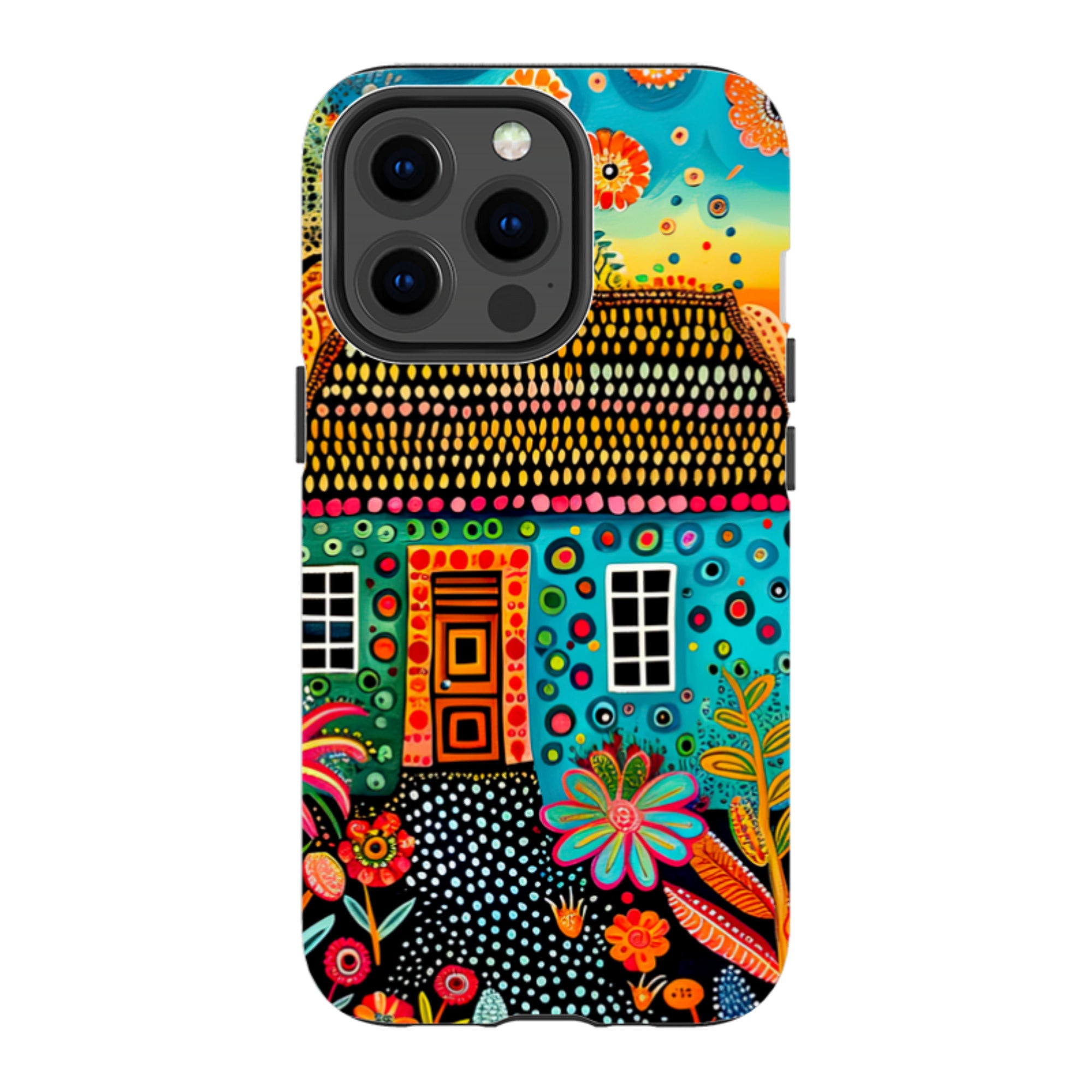 iPhone MagSafe Tough Case - Folk Art House VII