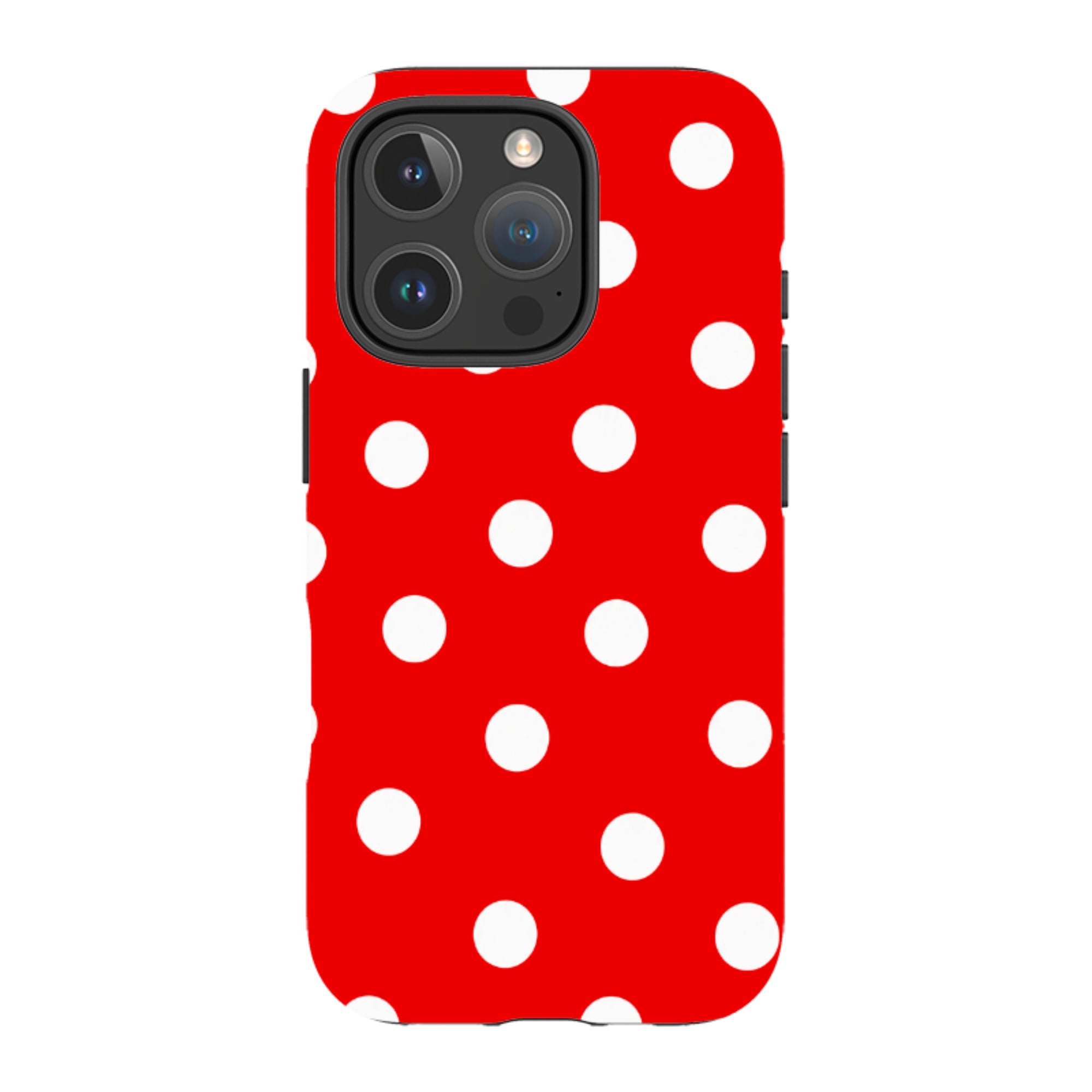 iPhone Tough Case - Red & White Polka Dot