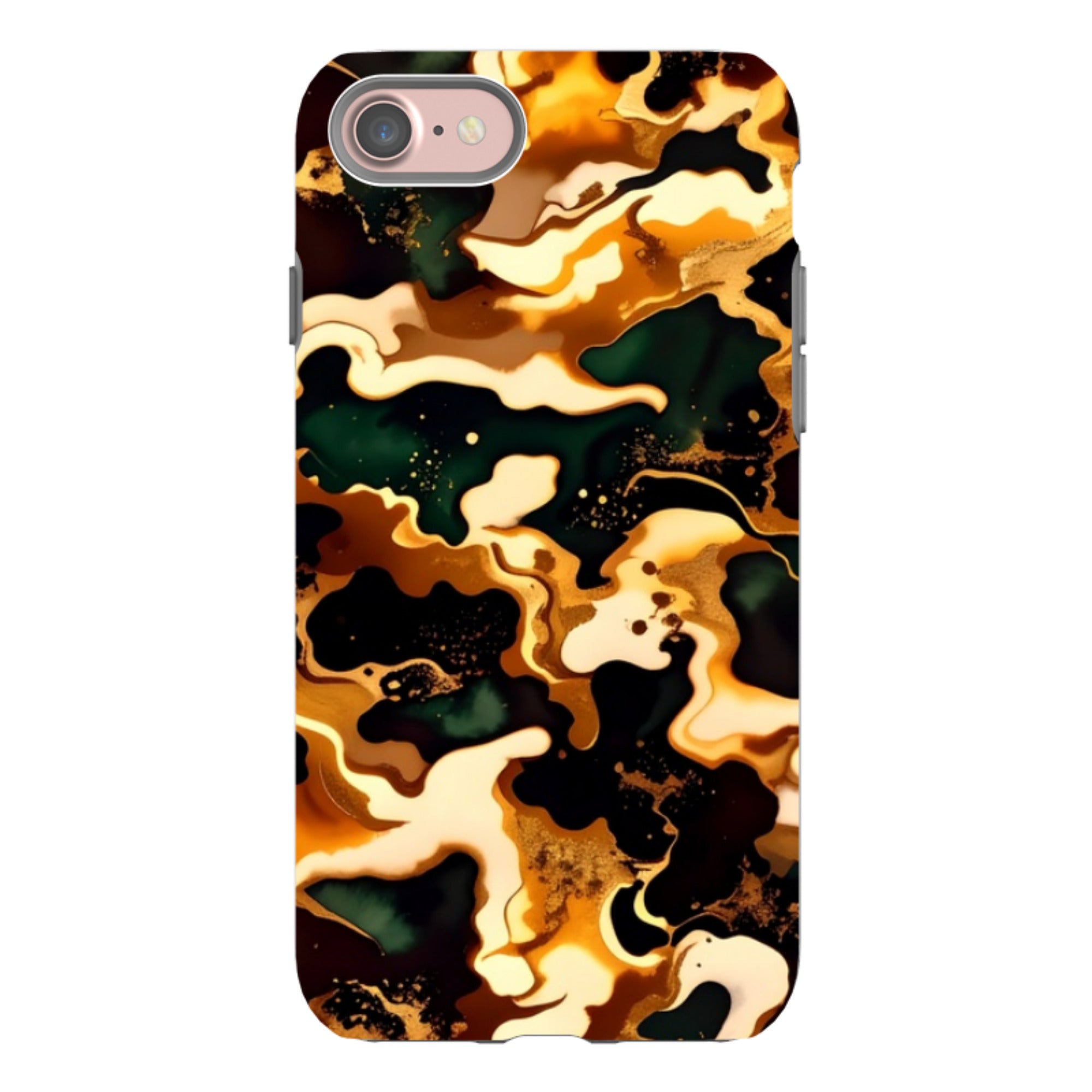 iPhone Tough Case - Green Fire Marble