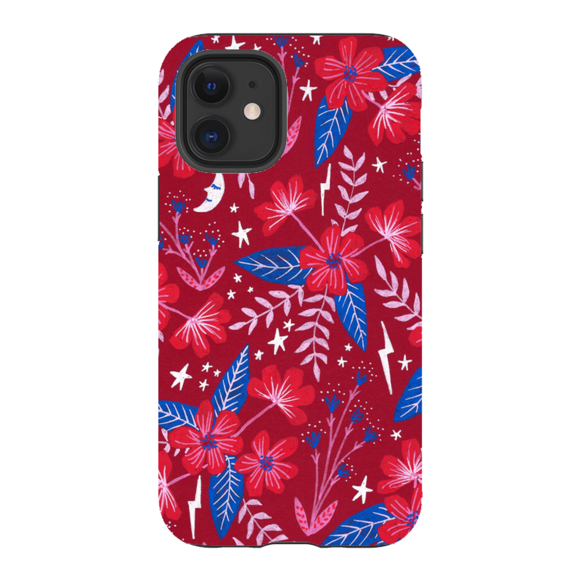 iPhone Tough Case - Red Moon Garden By Lee Foster Wilson