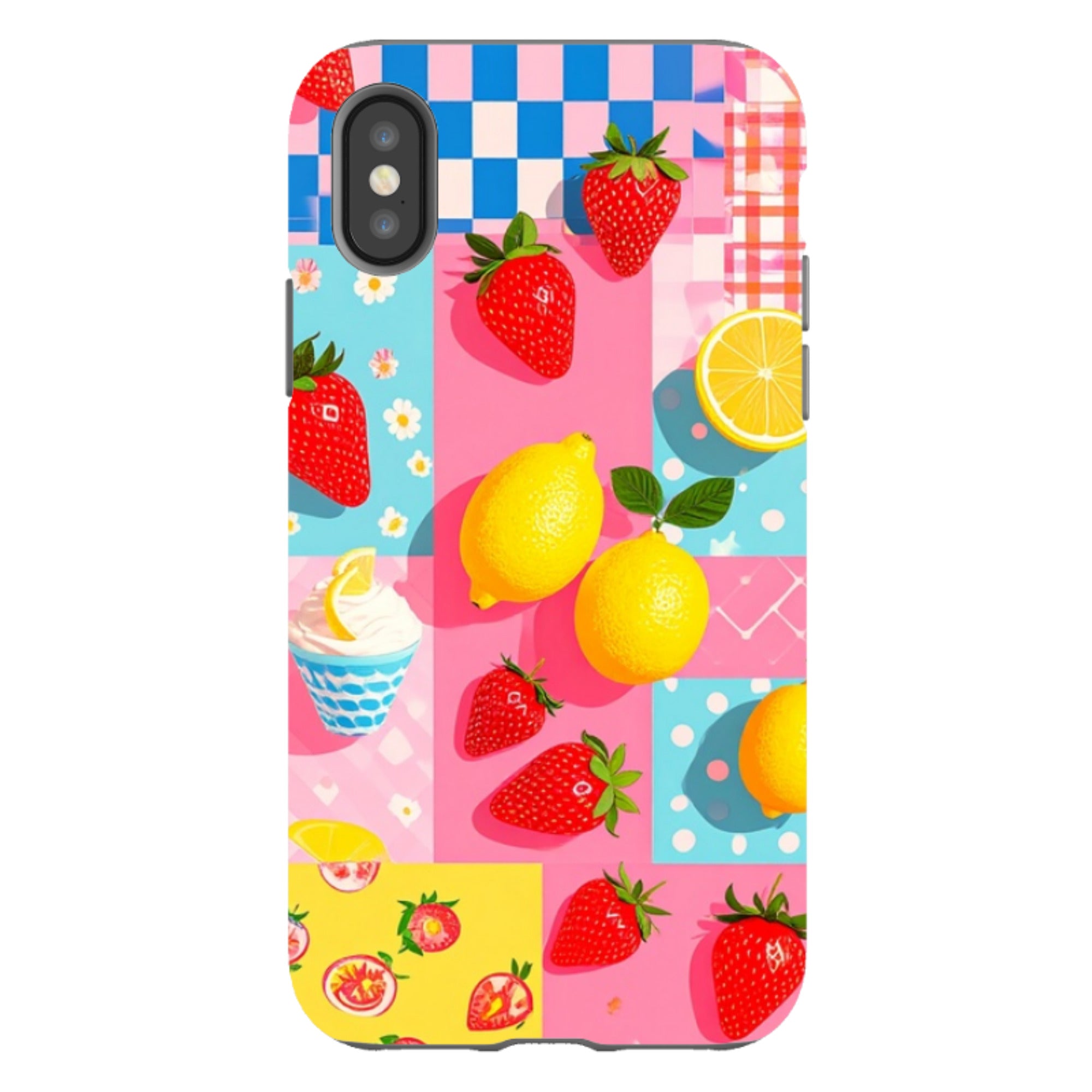 iPhone Tough Case - Lemon Strawberry Ice Cream