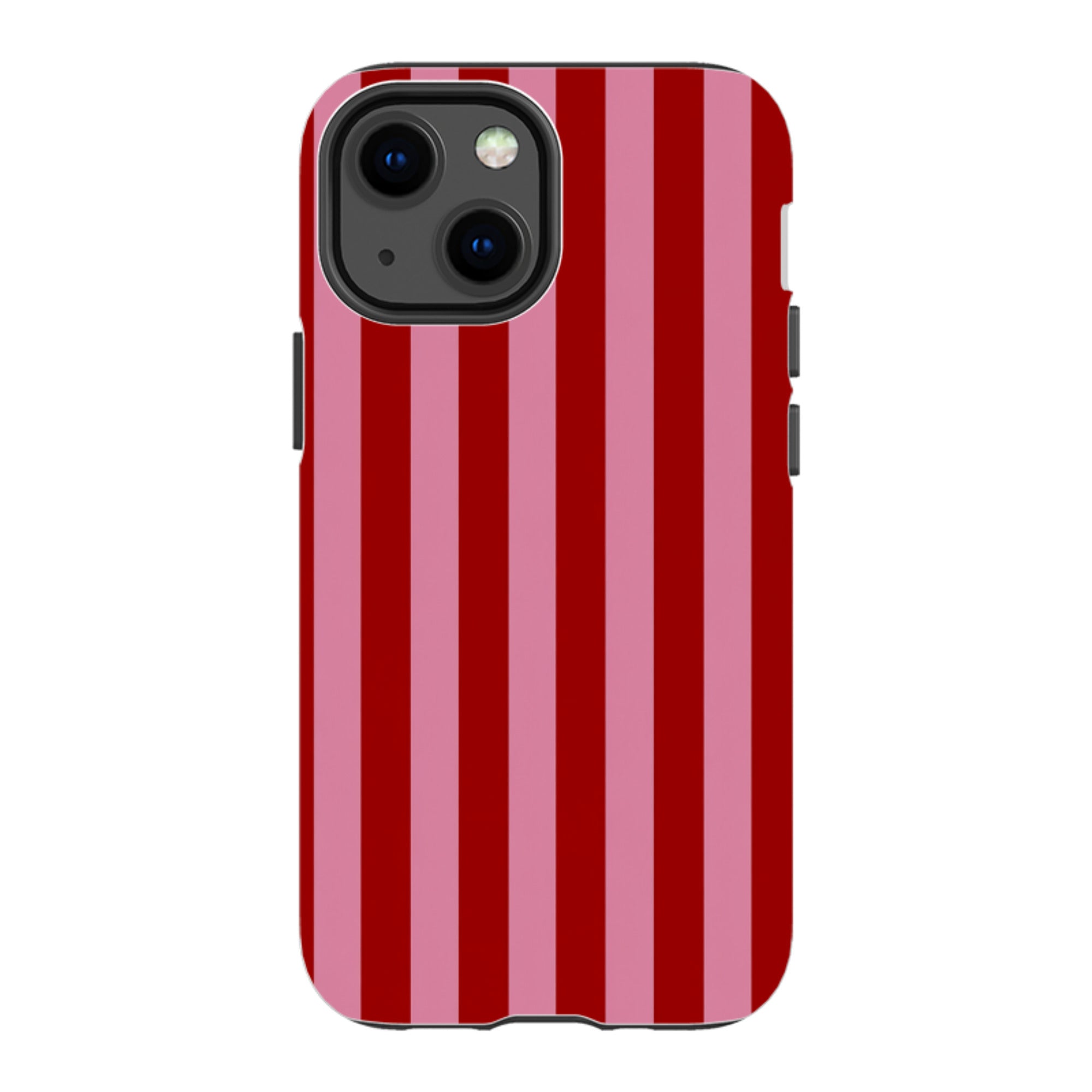 iPhone Tough Case - Burgundy & Pink Stripe