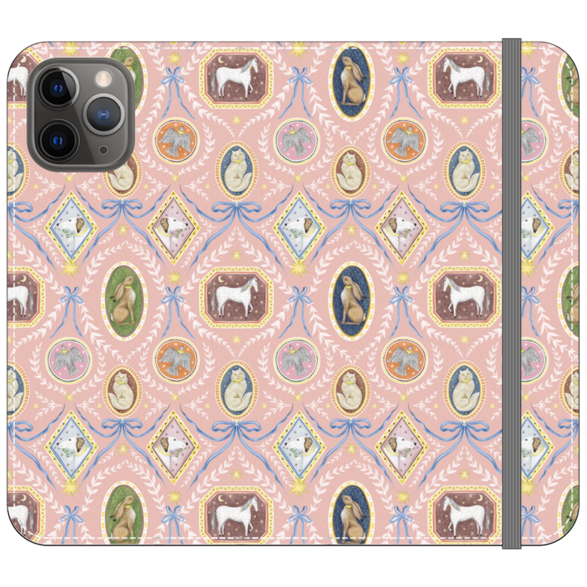 Charleston Peach Pink Wallet Case By Catherine Rowe