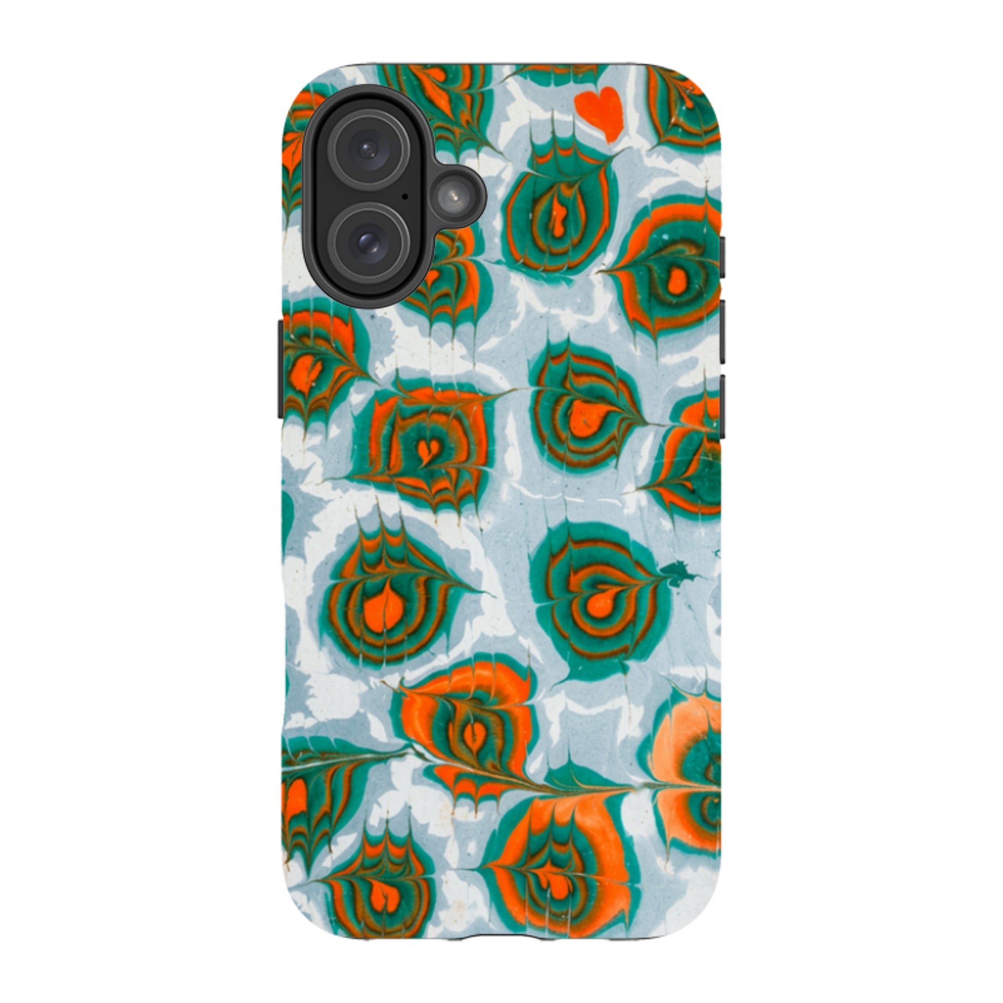 iPhone Tough Case - Teal & Orange Marble