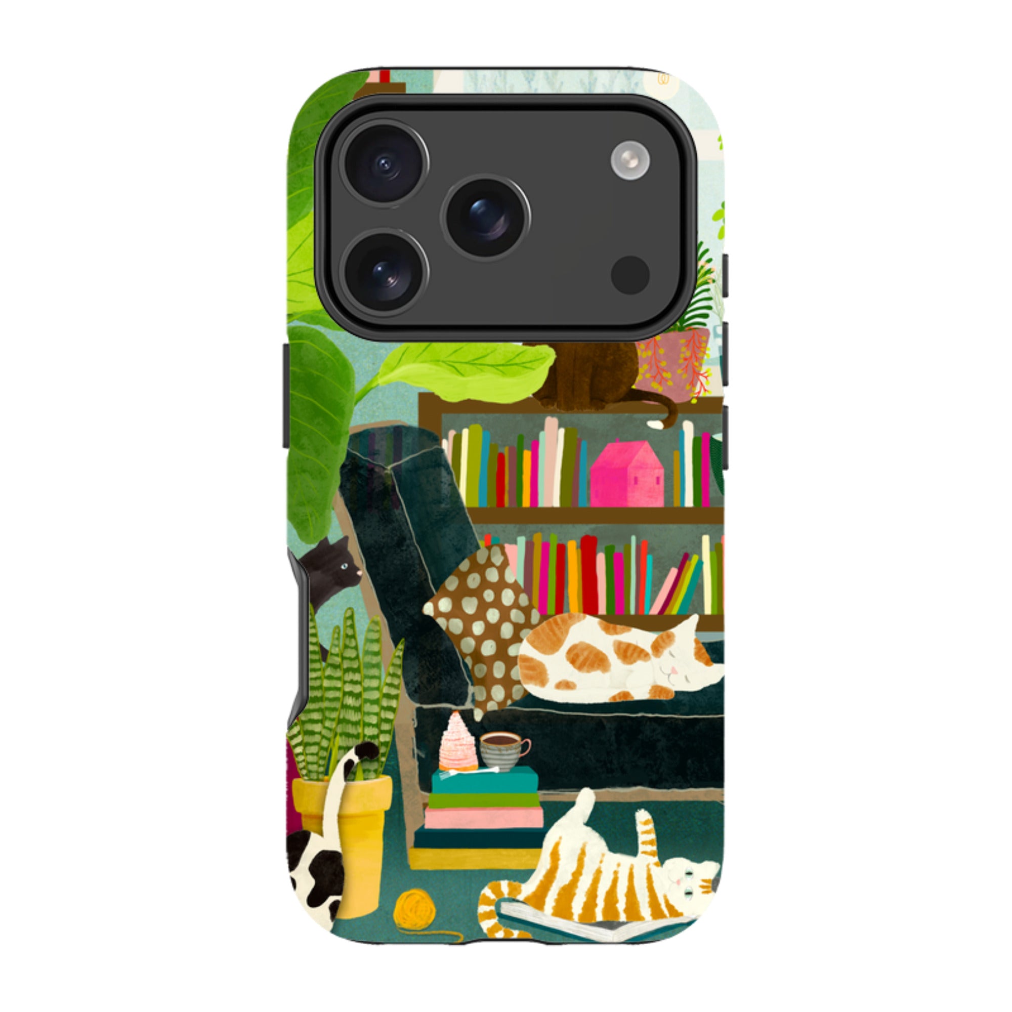 iPhone Tough Case - Cat Library By Katherine Quinn