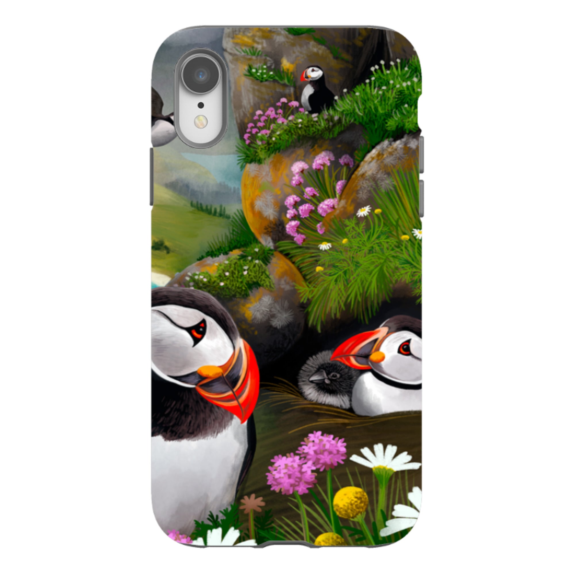 iPhone Tough Case - Puffin Family By Anna Stead