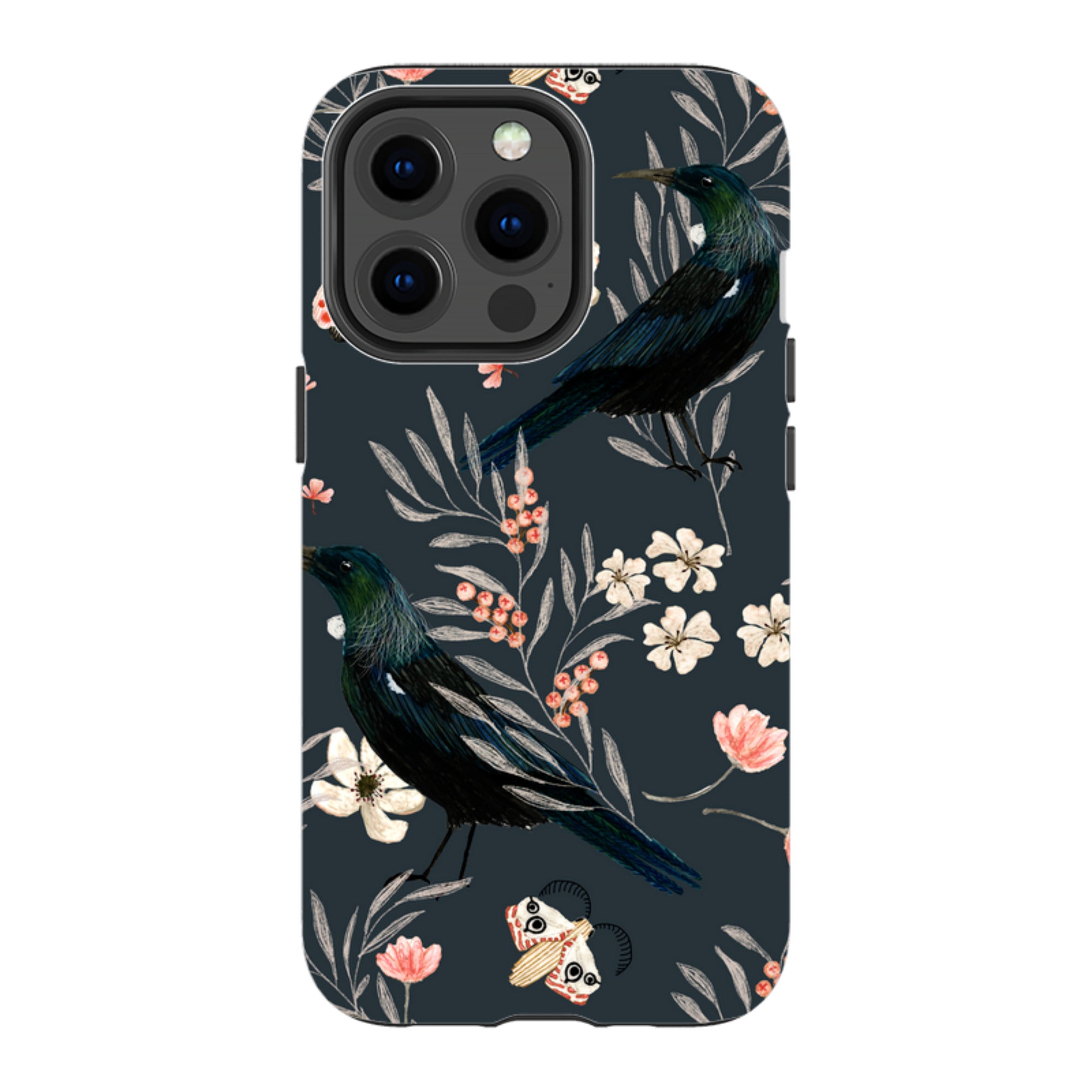 iPhone MagSafe Tough Case - Moths and Tuis By Katherine Quinn