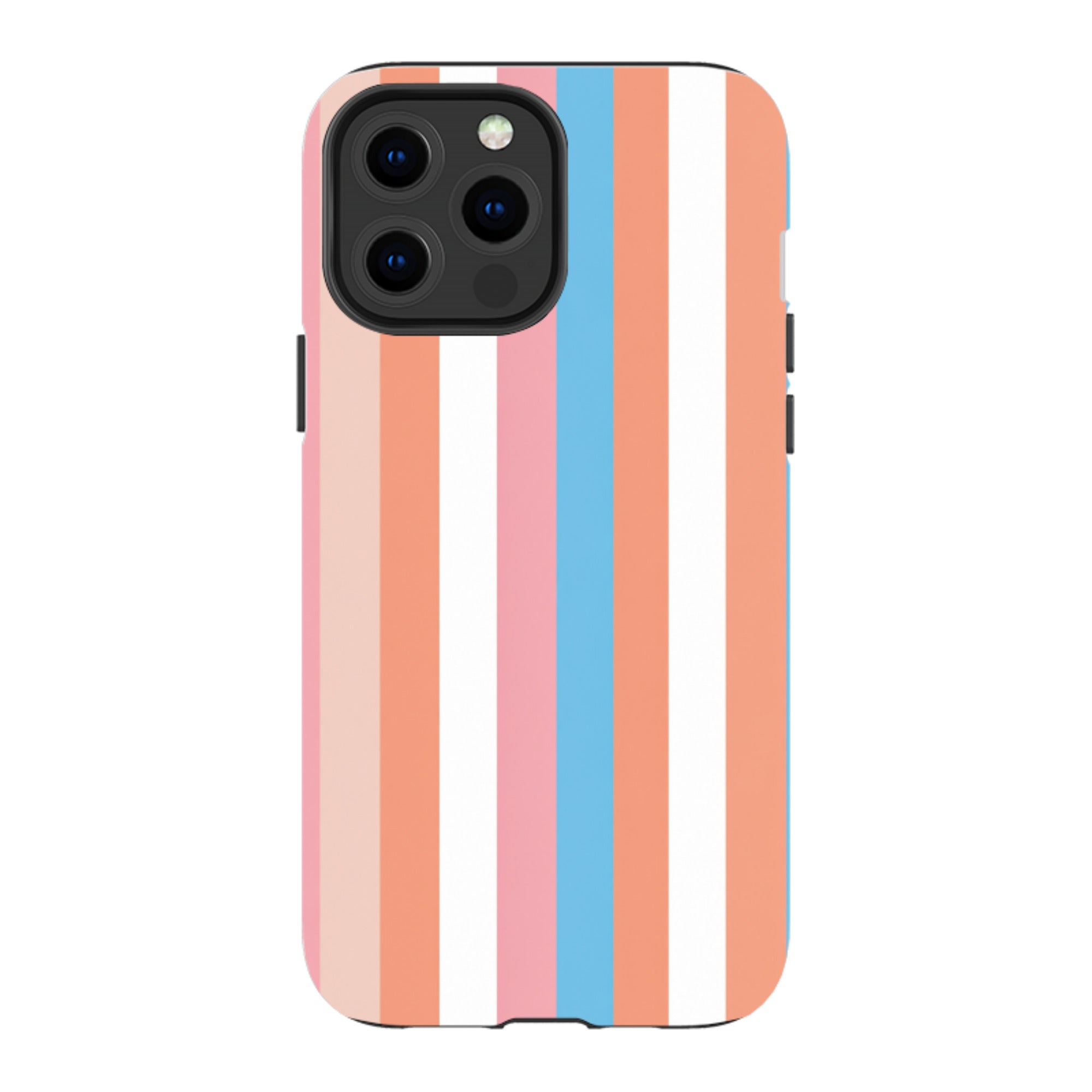 iPhone Tough Case - Coral Pink Stripe