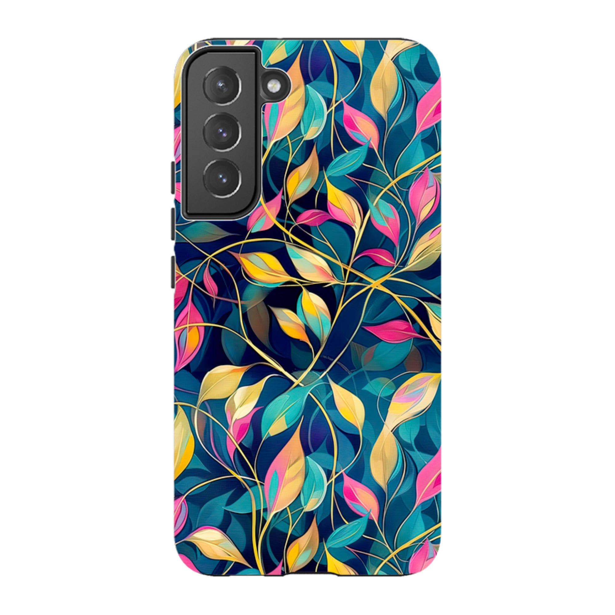 Samsung Tough Case - Pink and Teal Leaves