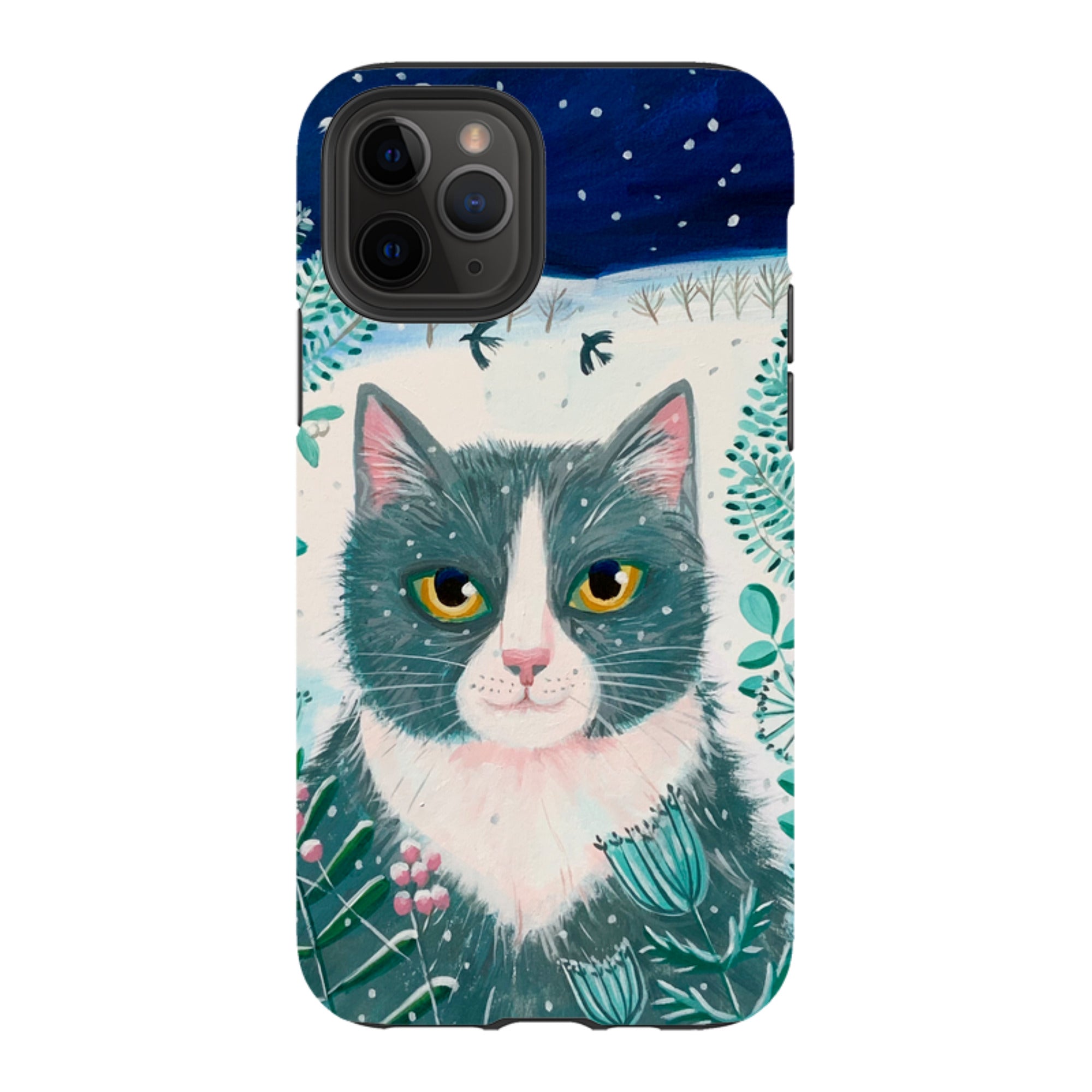 iPhone Tough Case - Xmas Cat By Mary Stubberfield