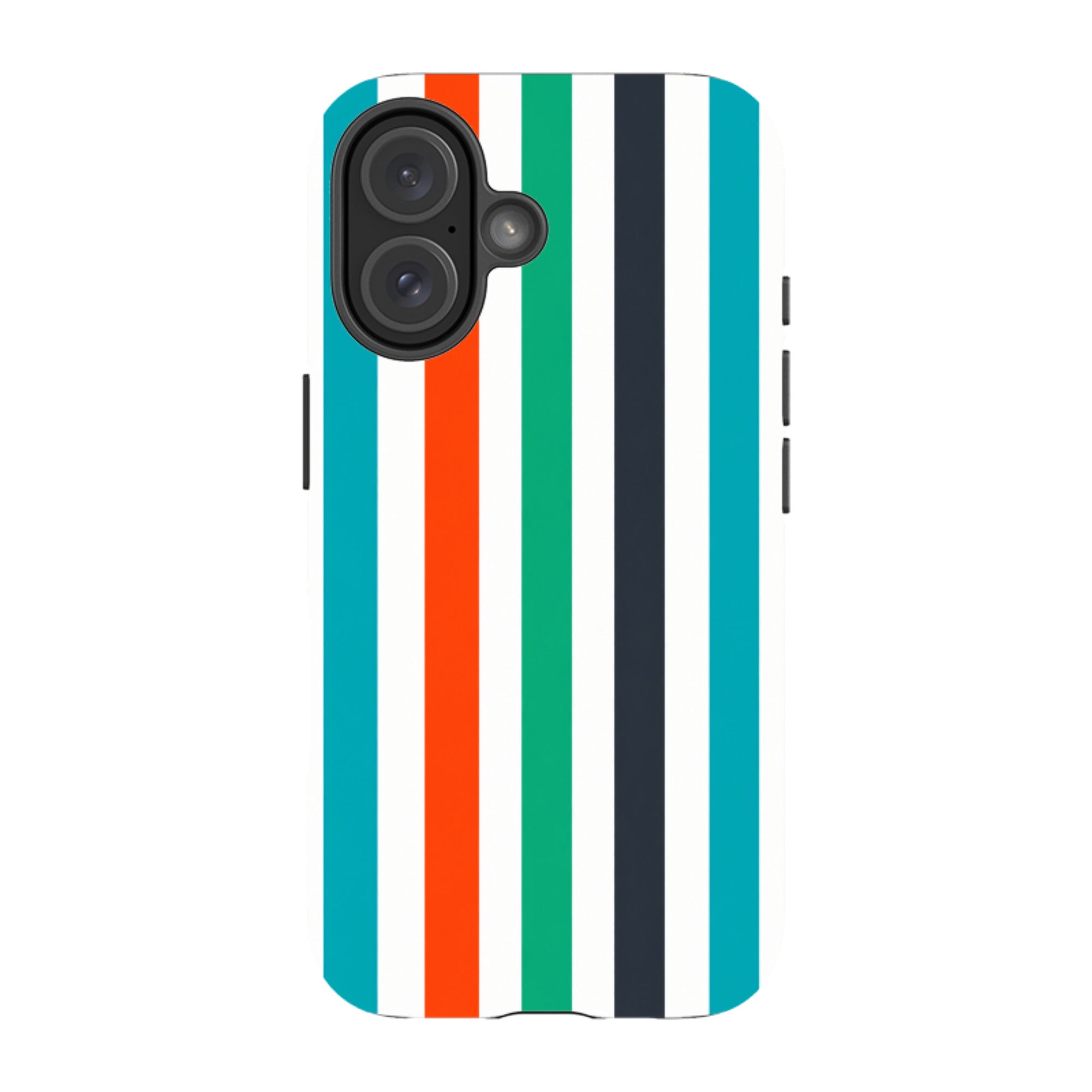 iPhone Tough Case - Orange & Teal Stripe
