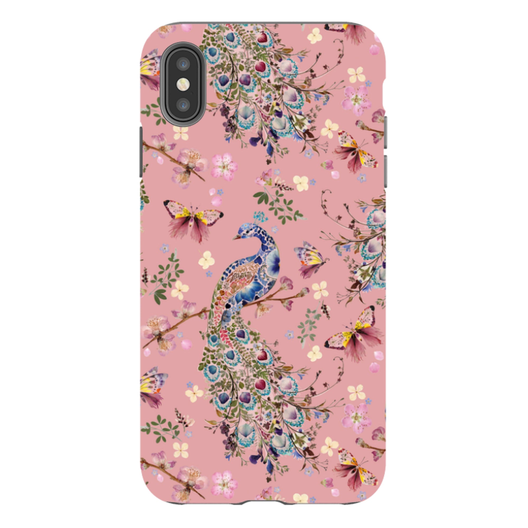 iPhone Tough Case - Peacock and Cherry Blossoms Lupine By Helen Ahpornsiri