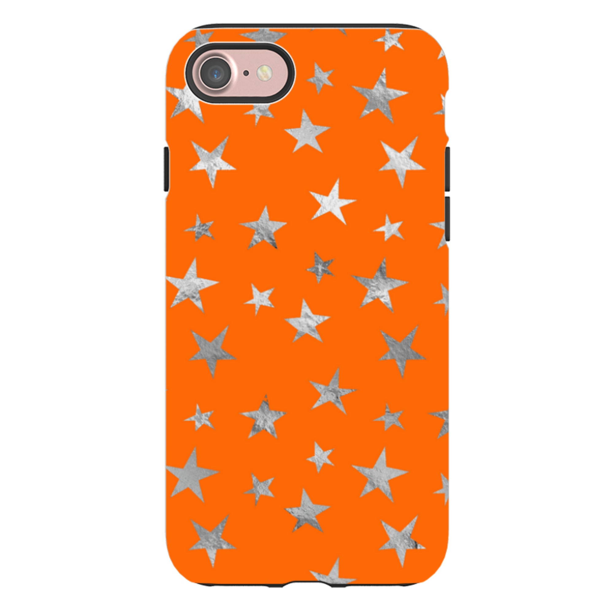 iPhone Tough Case - Orange and Silver Stars