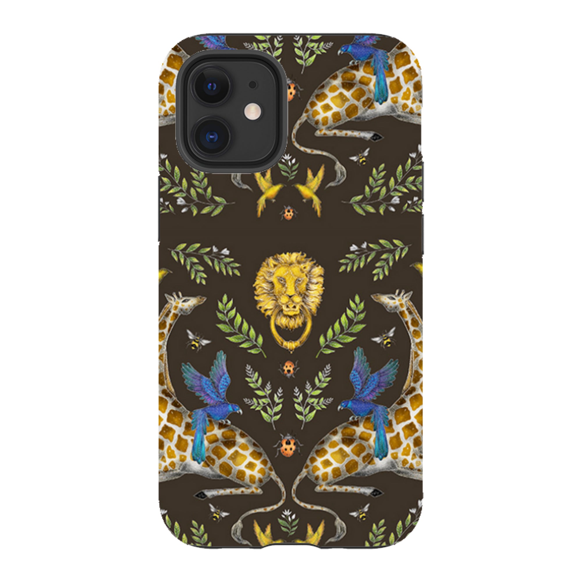 iPhone Tough Case - Giraffes Birds and Lion By Catherine Rowe