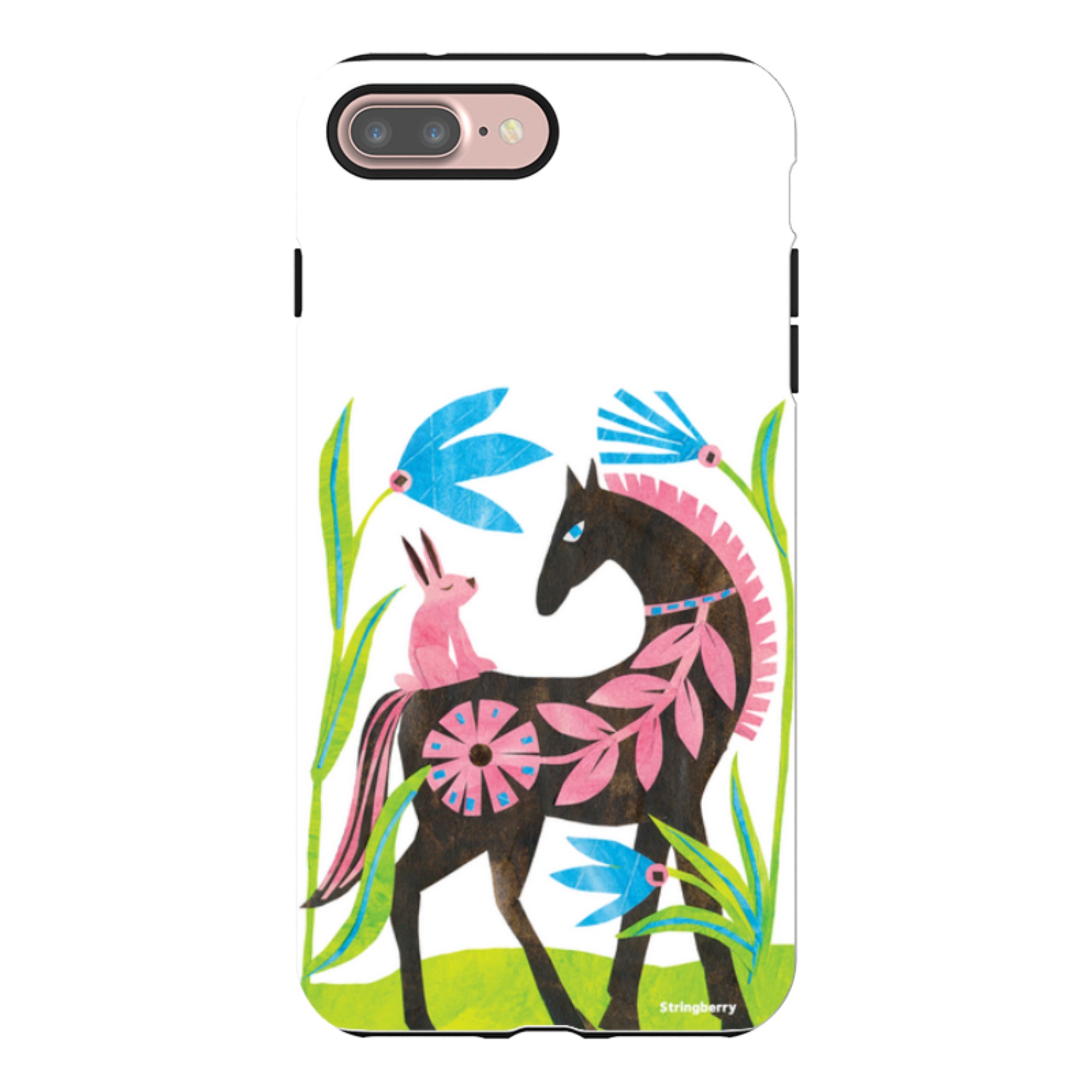 iPhone Tough Case - Folk Horse And Bunny By Tracey English