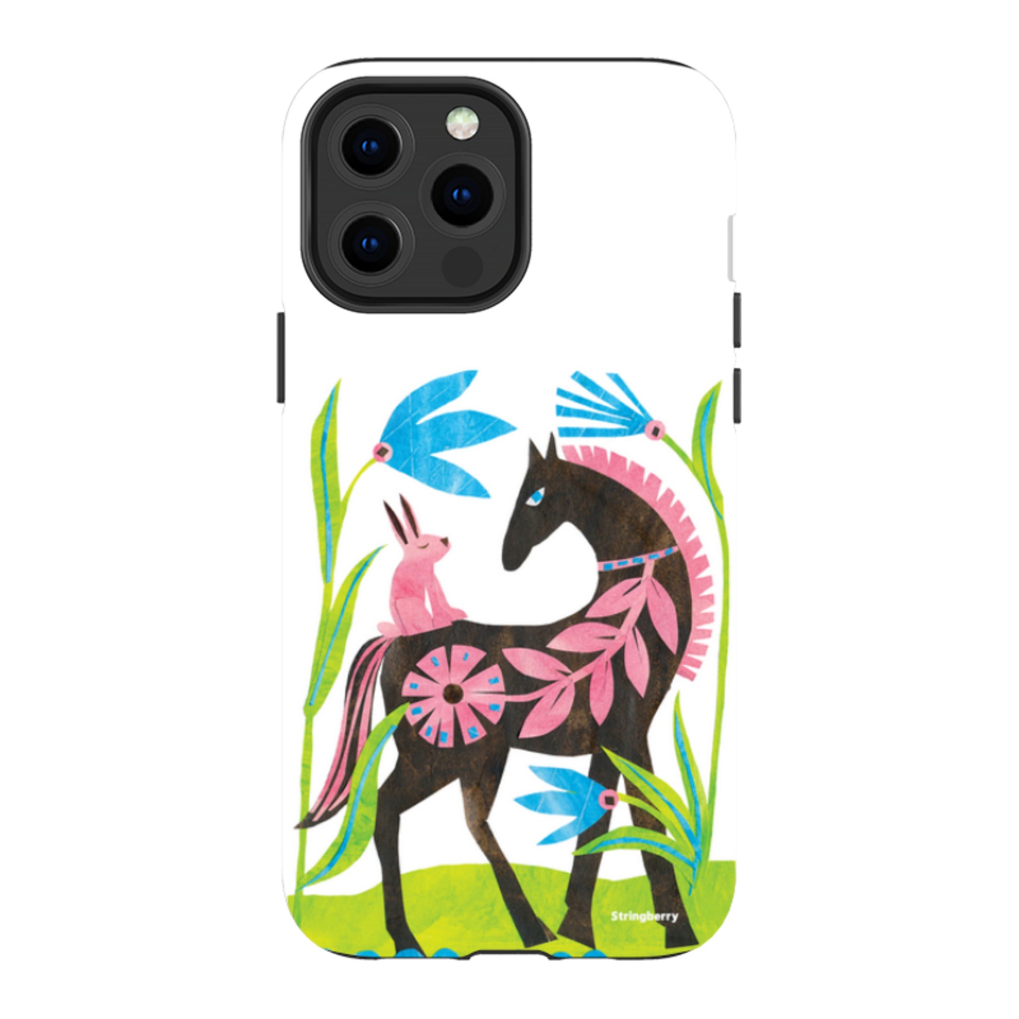 iPhone Tough Case - Folk Horse And Bunny By Tracey English