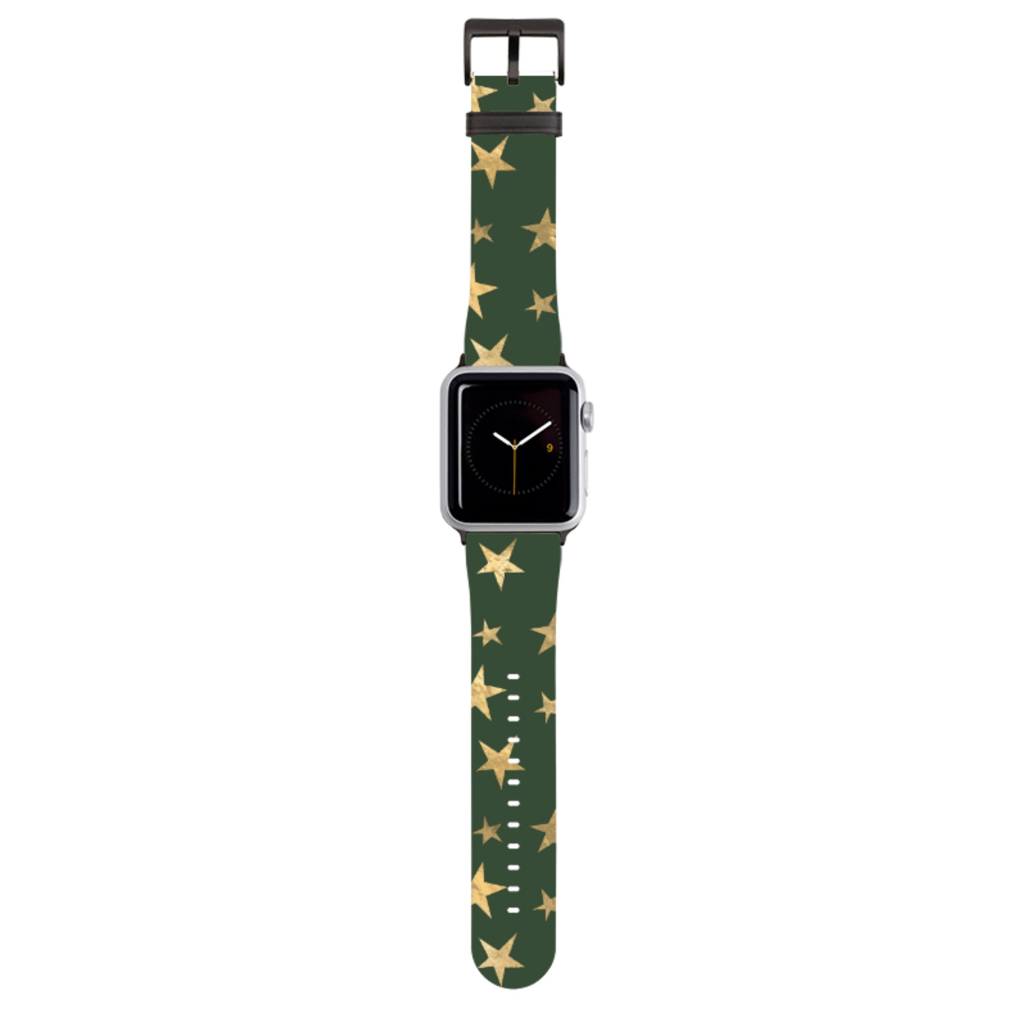 Green and Gold Stars Apple Watch Strap