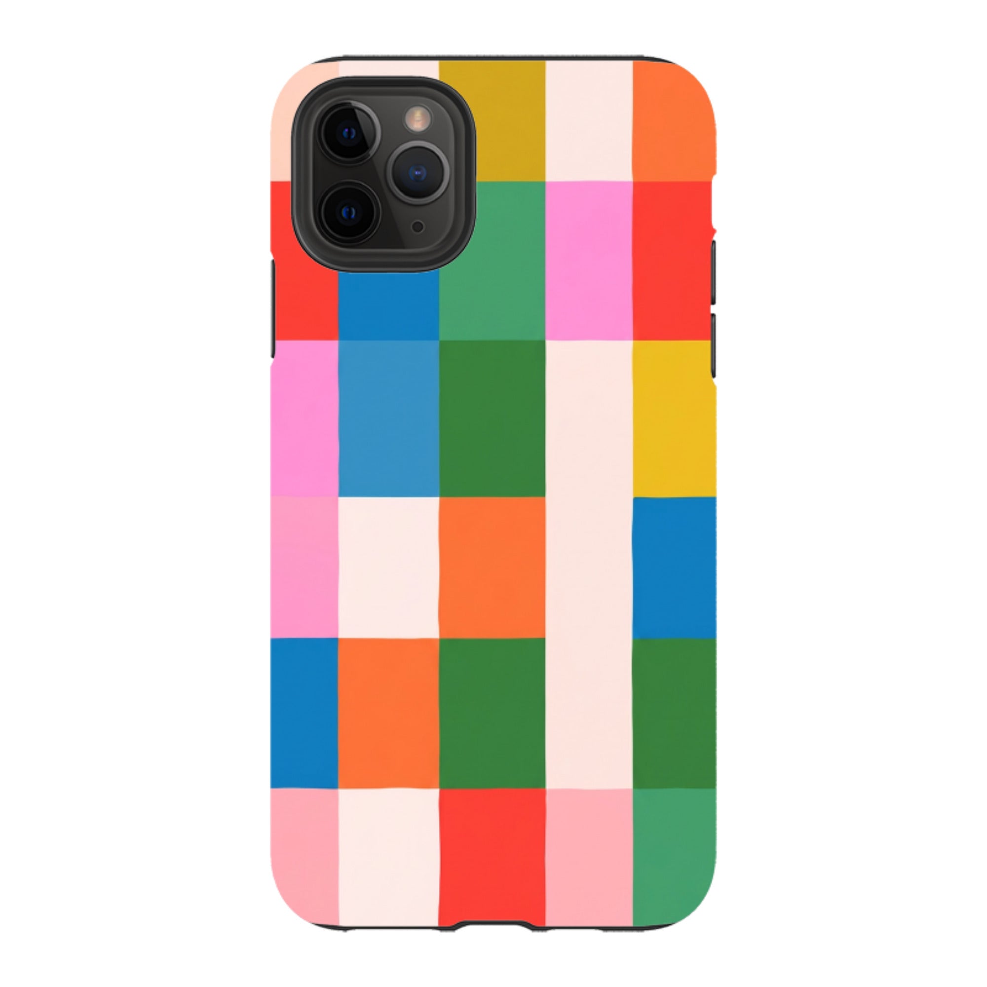 iPhone Tough Case - Multicolour Patchwork plaid